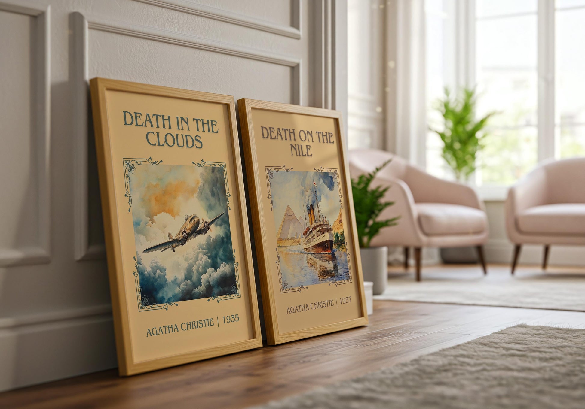 Death In The Clouds by Agatha Christie | Descriptive Book Poster | Minimalist