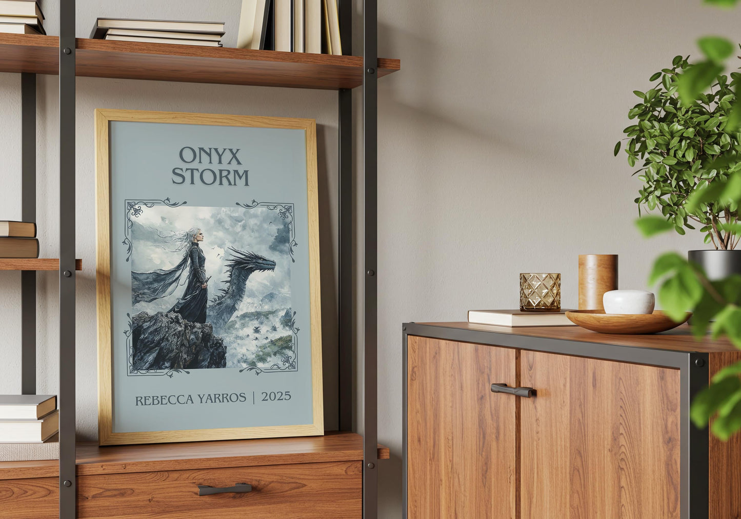 Onyx Storm by Rebecca Yarros | Descriptive Book Poster | Minimalist