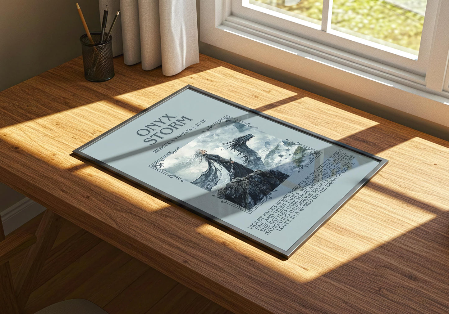 Onyx Storm by Rebecca Yarros | Descriptive Book Poster | Blurby