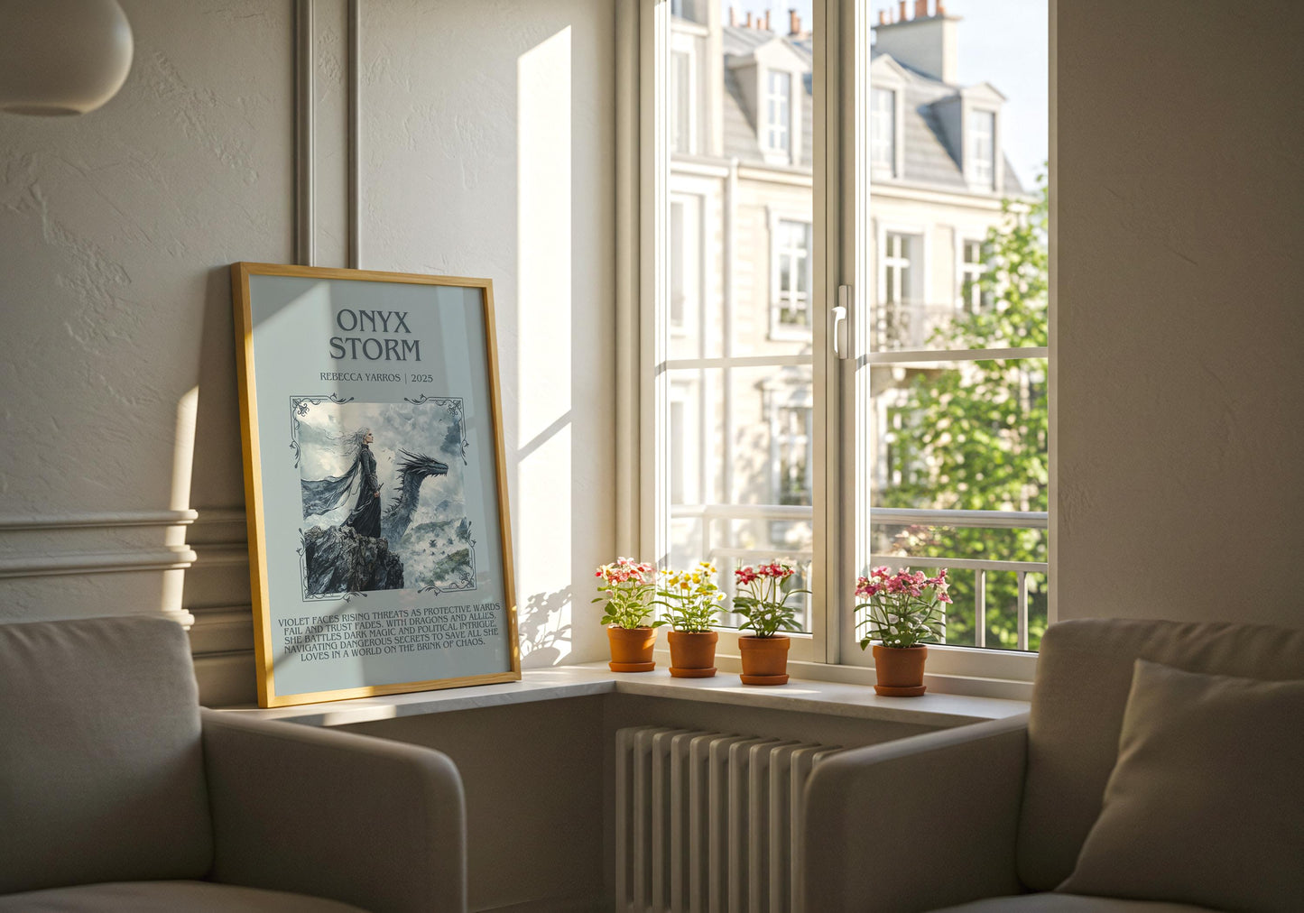 Onyx Storm by Rebecca Yarros | Descriptive Book Poster | Blurby