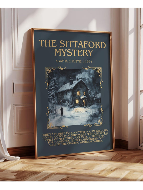 The Sittaford Mystery minimalist poster paper finish options – matte satin gloss
