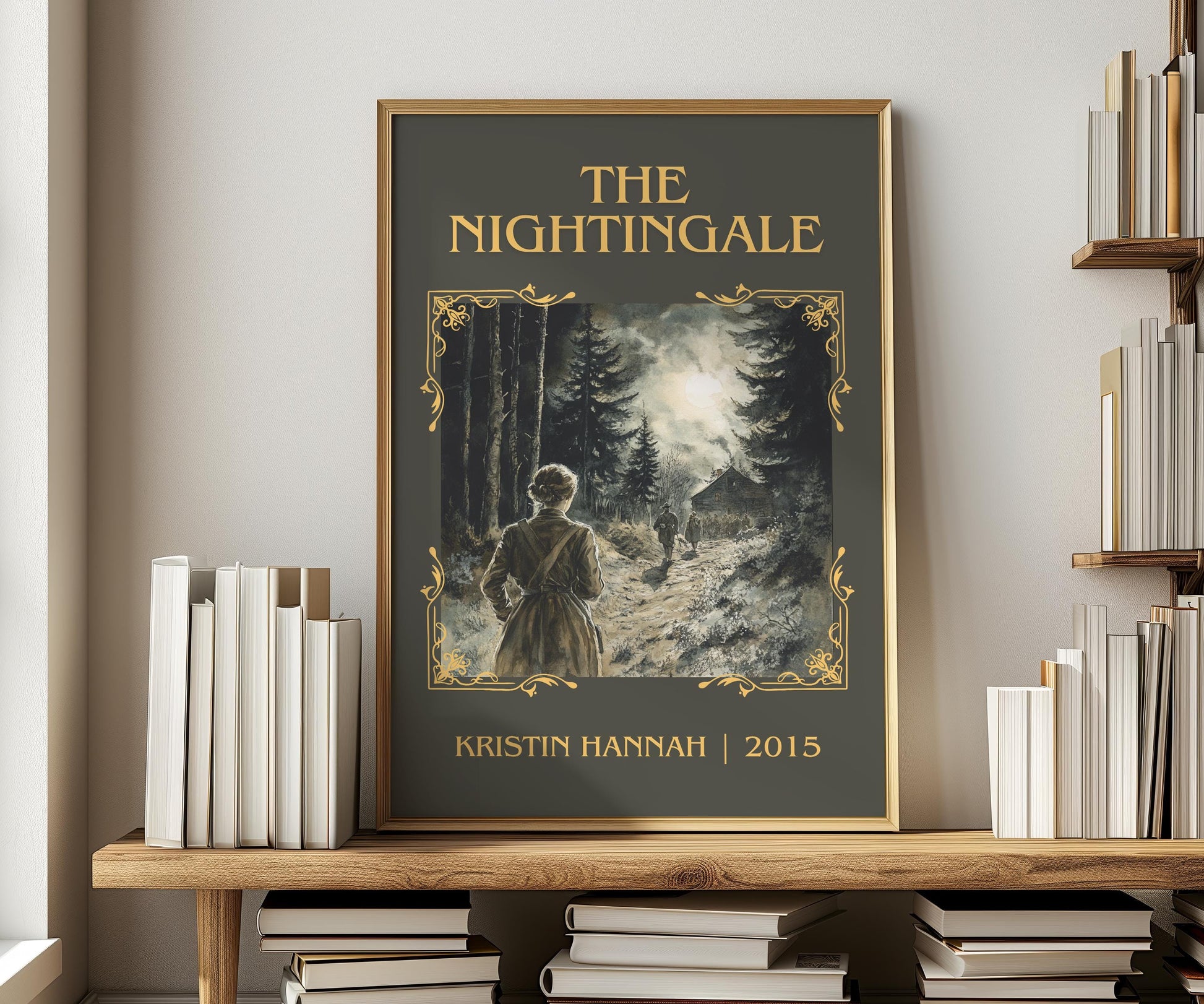 The Nightingale by Kristin Hannah | Descriptive Book Poster | Minimalist