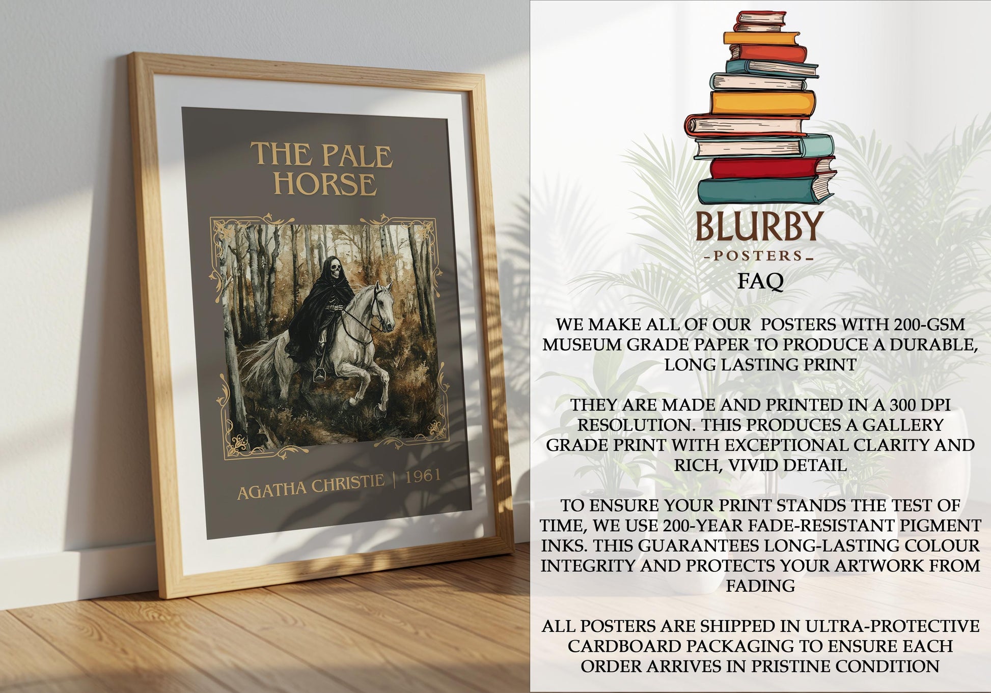 The Pale Horse by Agatha Christie | Descriptive Book Poster | Minimalist