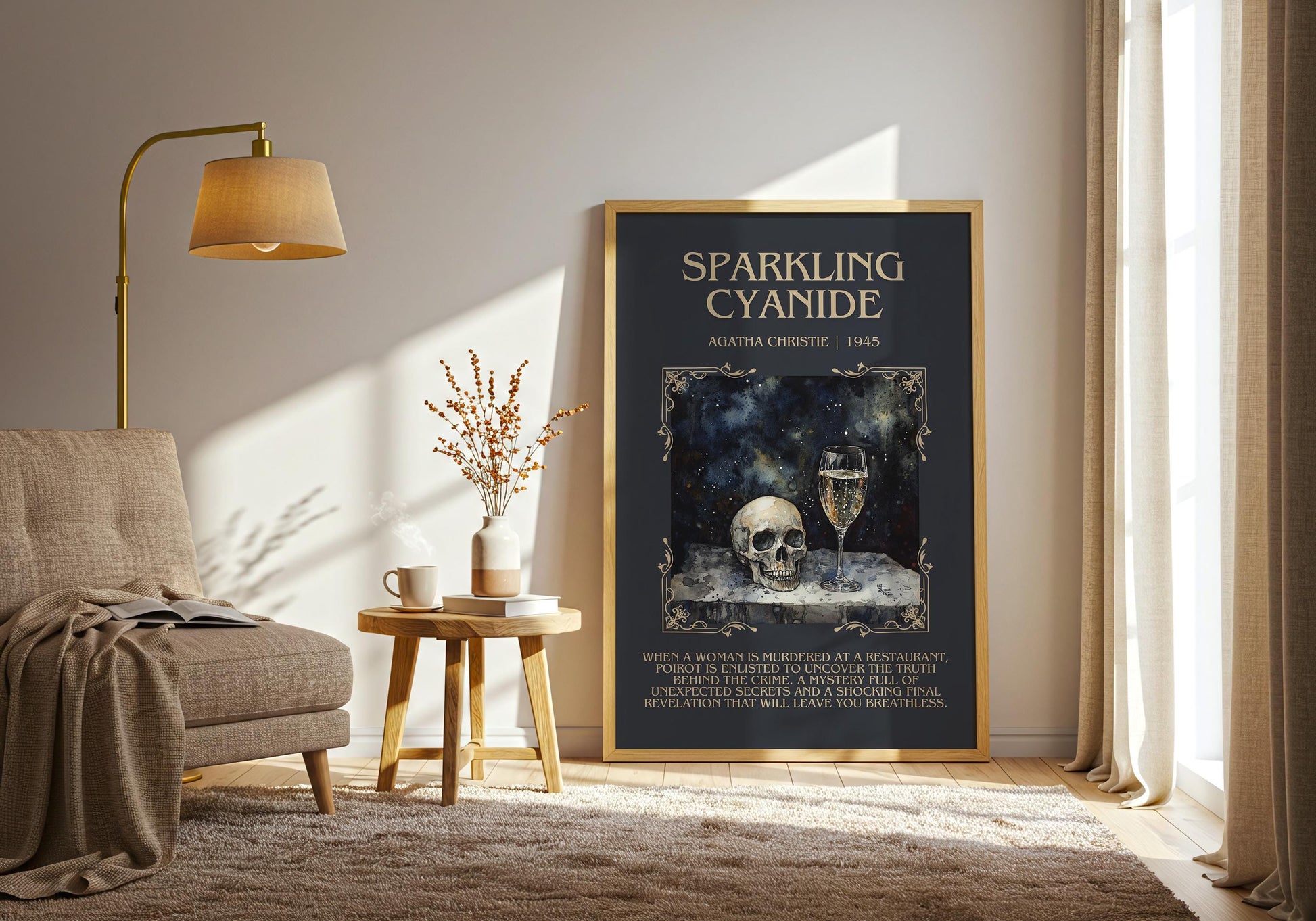 Sparkling Cyanide by Agatha Christie | Descriptive Book Poster | Blurby