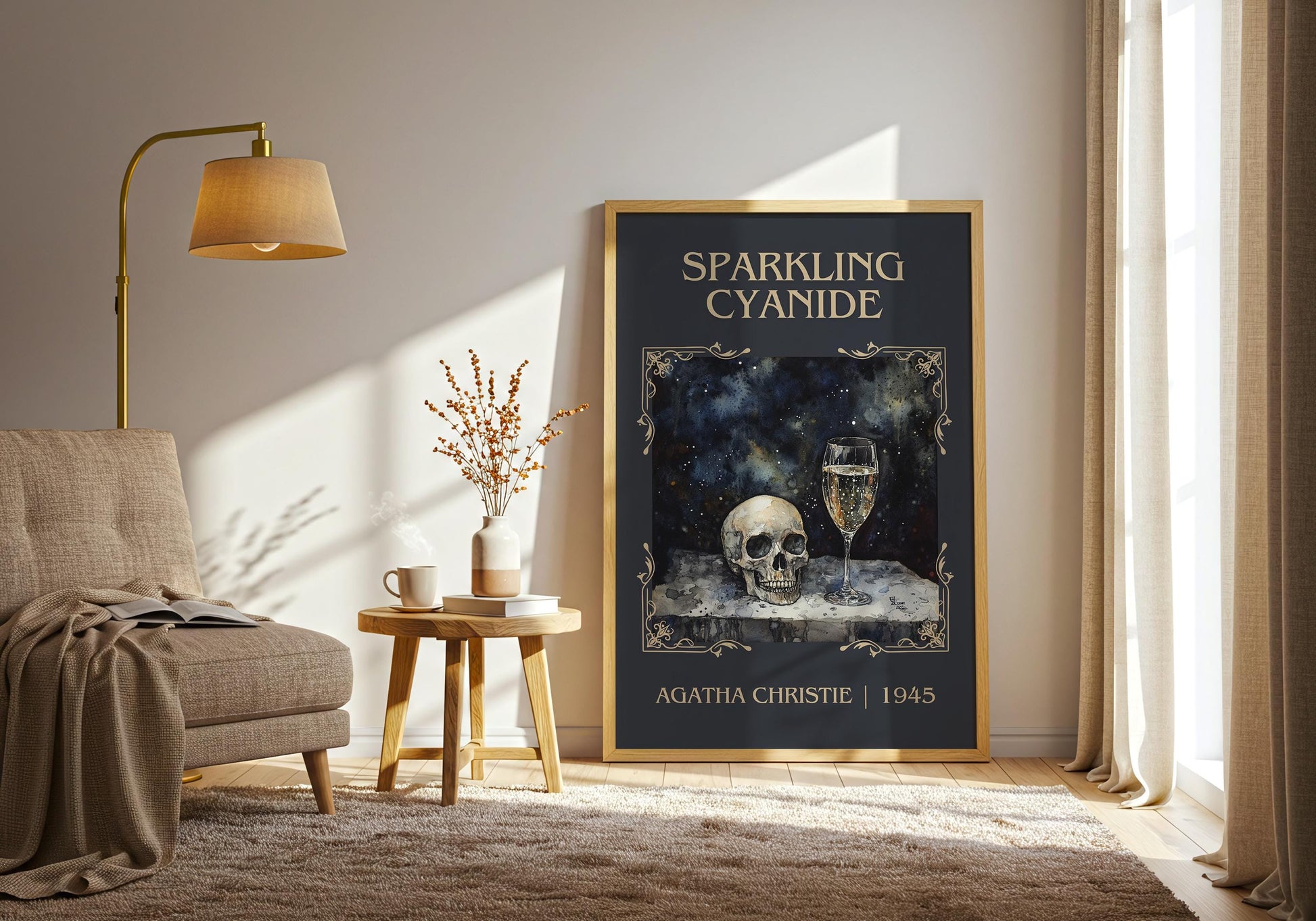 Sparkling Cyanide by Agatha Christie | Descriptive Book Poster | Minimalist