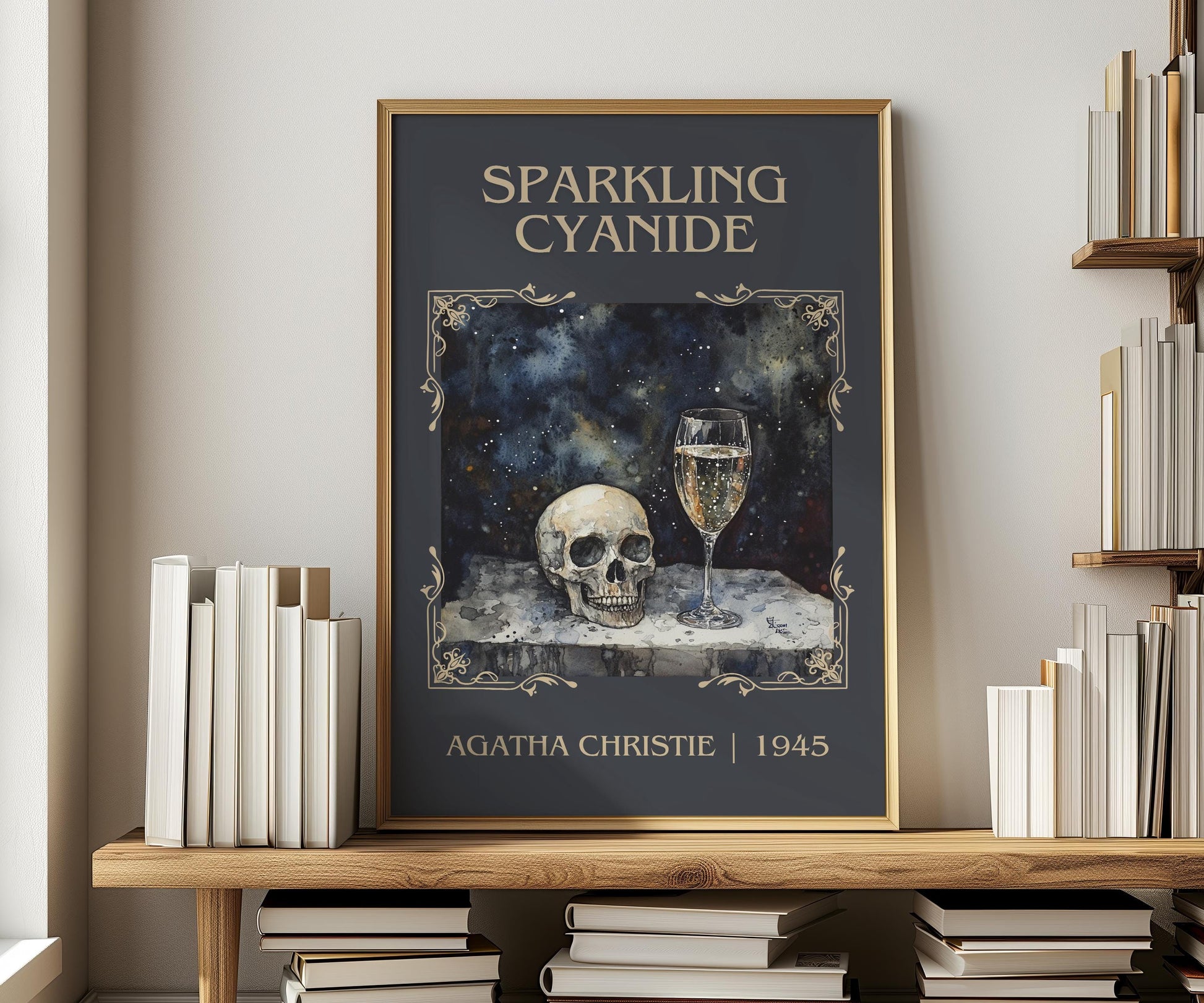 Sparkling Cyanide by Agatha Christie | Descriptive Book Poster | Minimalist