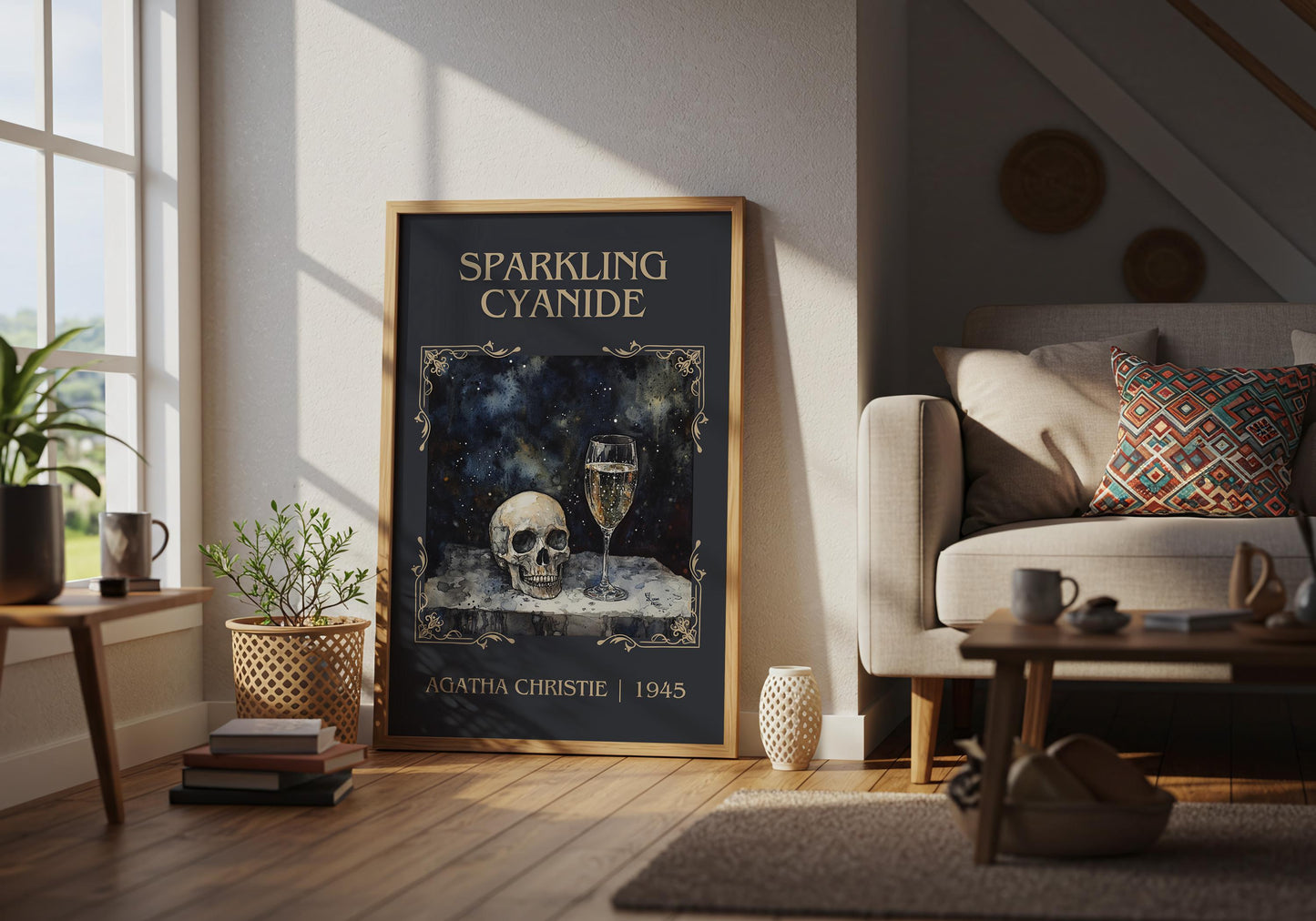 Sparkling Cyanide by Agatha Christie | Descriptive Book Poster | Minimalist