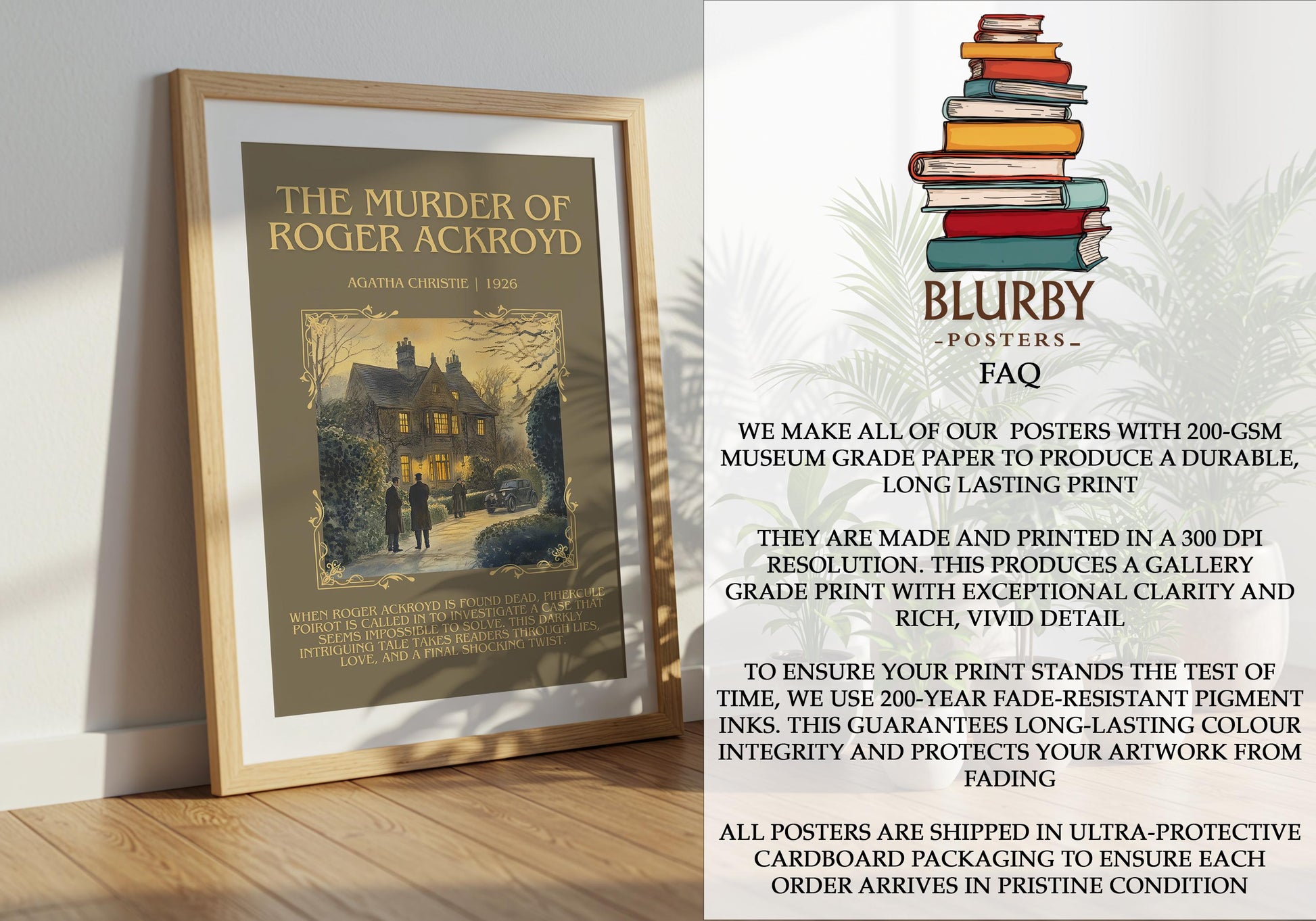 The Murder Of Roger Ackroyd by Agatha Christie | Descriptive Book Poster | Blurby