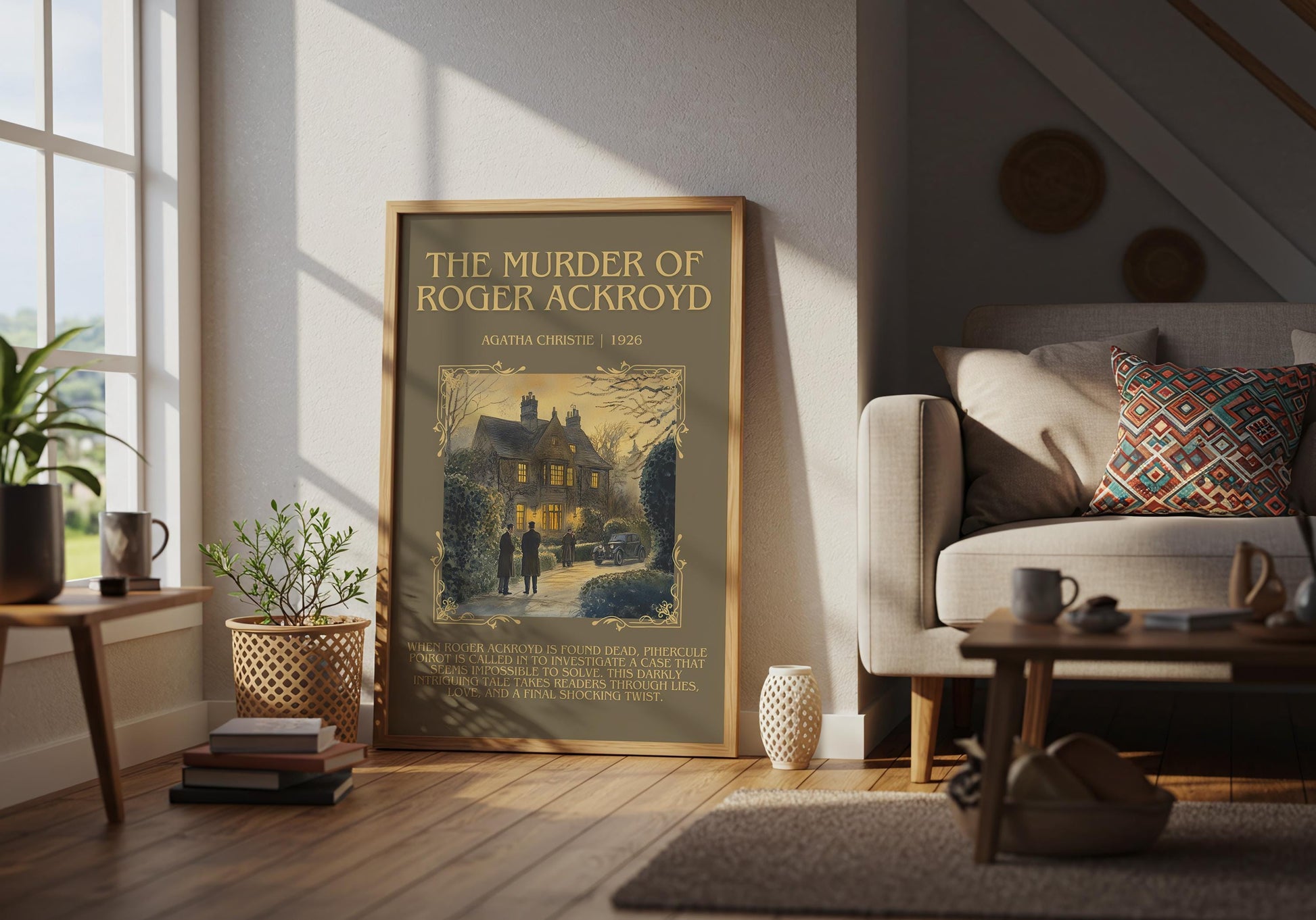 The Murder Of Roger Ackroyd by Agatha Christie | Descriptive Book Poster | Blurby