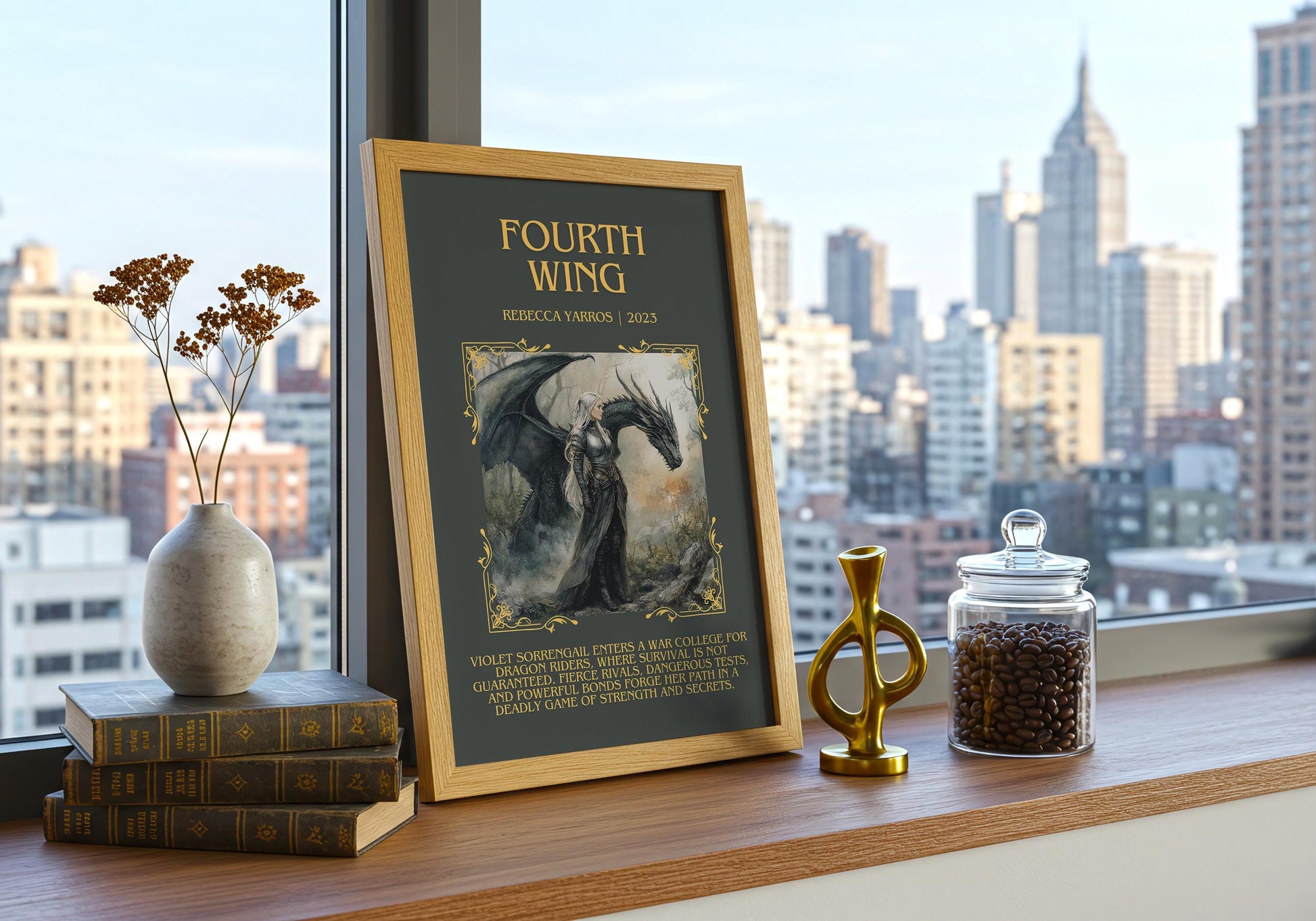 Fourth Wing by Rebecca Yarros | Descriptive Book Poster | Blurby