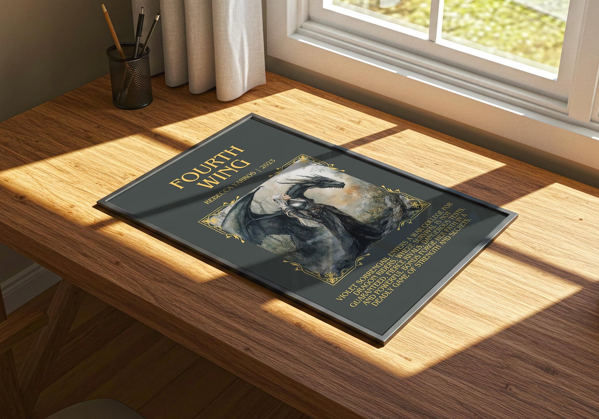 Fourth Wing by Rebecca Yarros | Descriptive Book Poster | Blurby