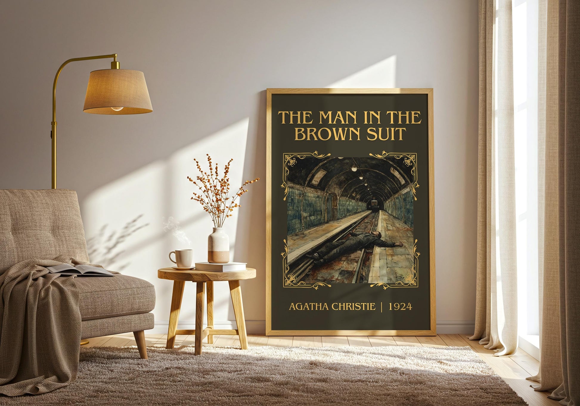 The Man In The Brown Suit by Agatha Christie | Descriptive Book Poster | Minimalist
