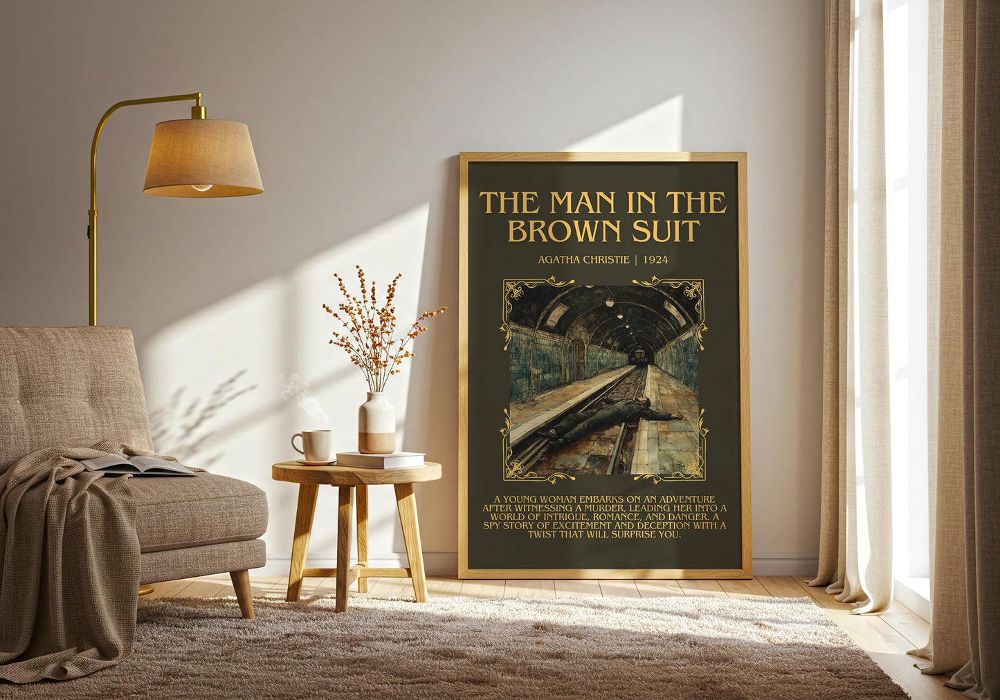 The Man In The Brown Suit by Agatha Christie | Descriptive Book Poster | Blurby
