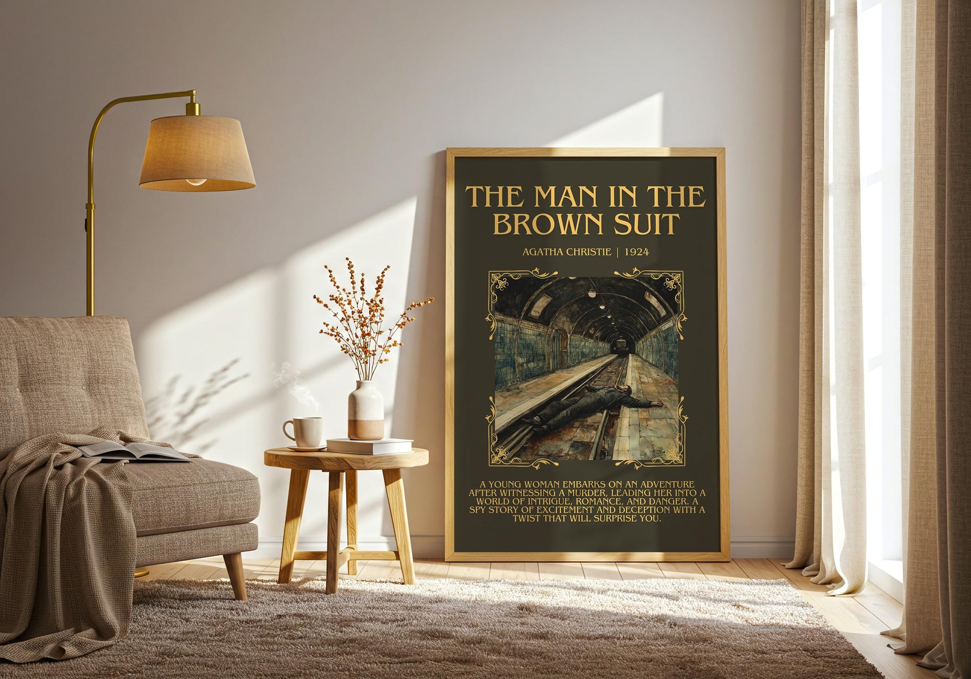 The Man In The Brown Suit by Agatha Christie | Descriptive Book Poster | Blurby