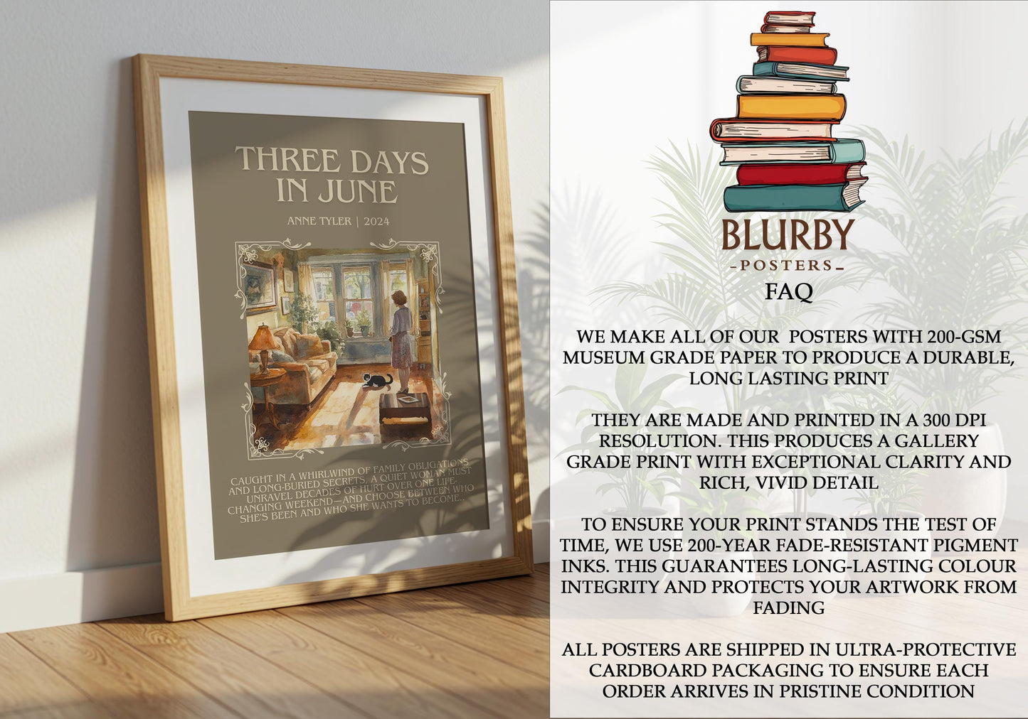Three Days In June by Anne Tyler | Descriptive Book Poster | Blurby
