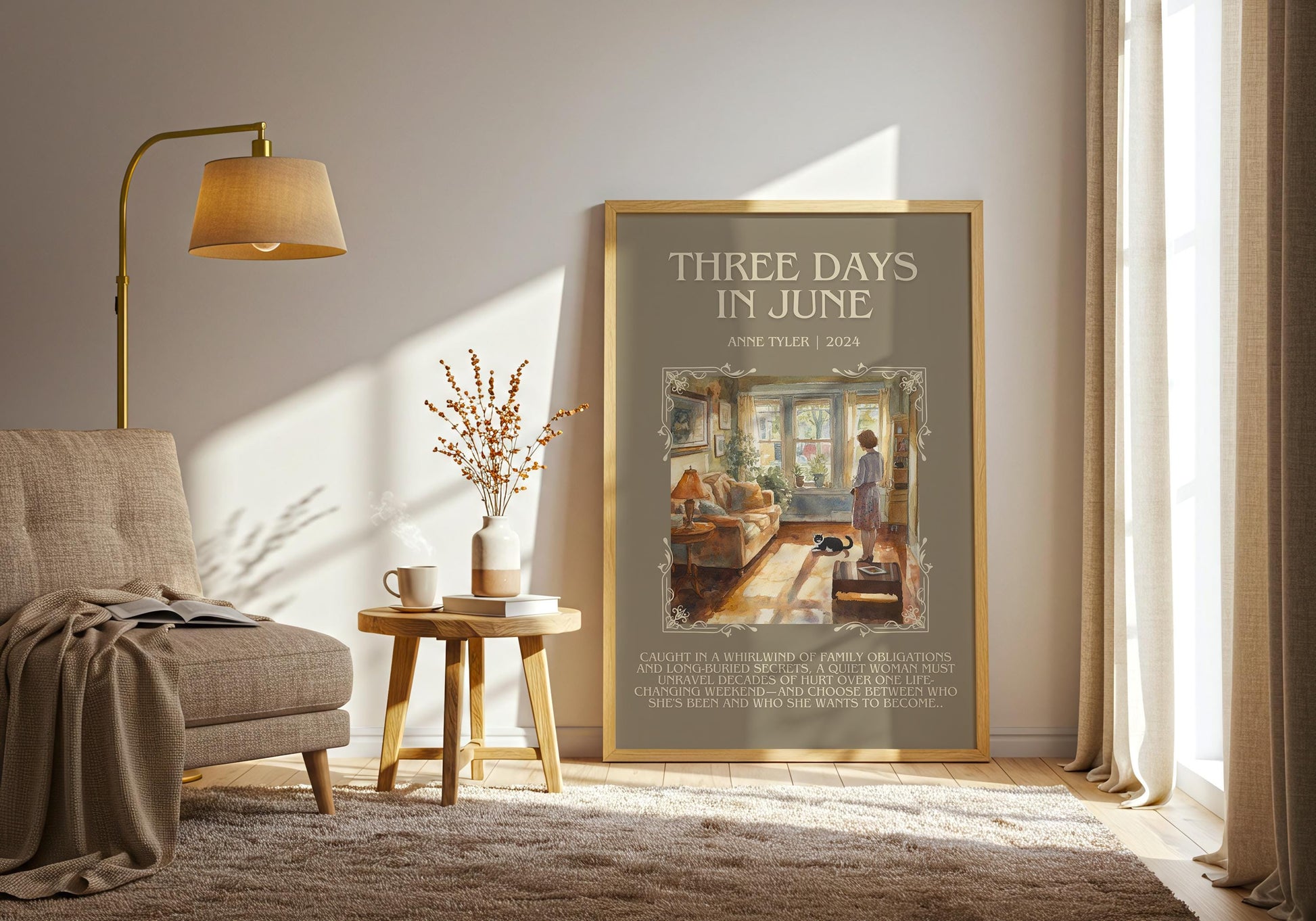 Three Days In June by Anne Tyler | Descriptive Book Poster | Blurby
