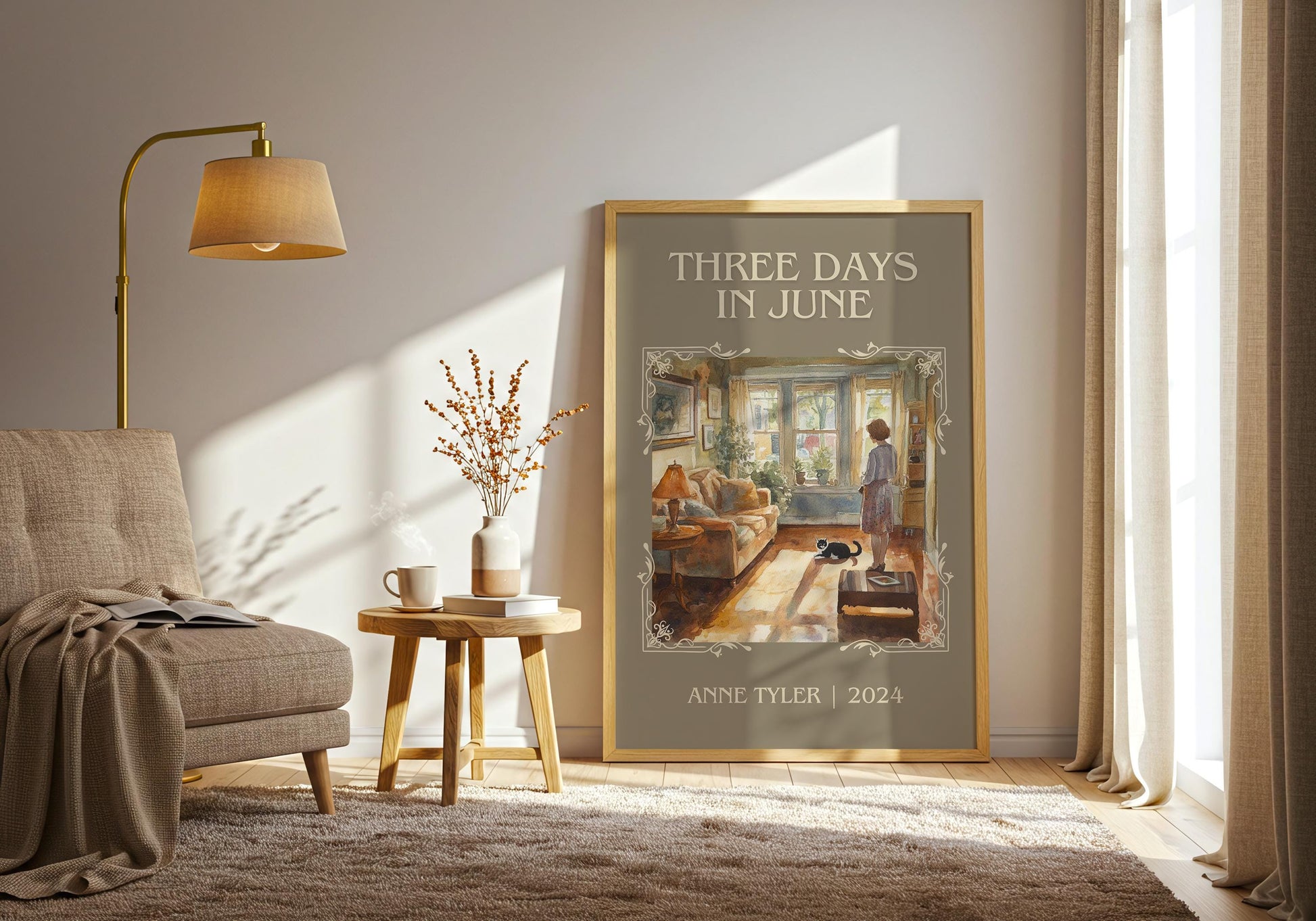 Three Days In June by Anne Tyler | Descriptive Book Poster | Minimalist