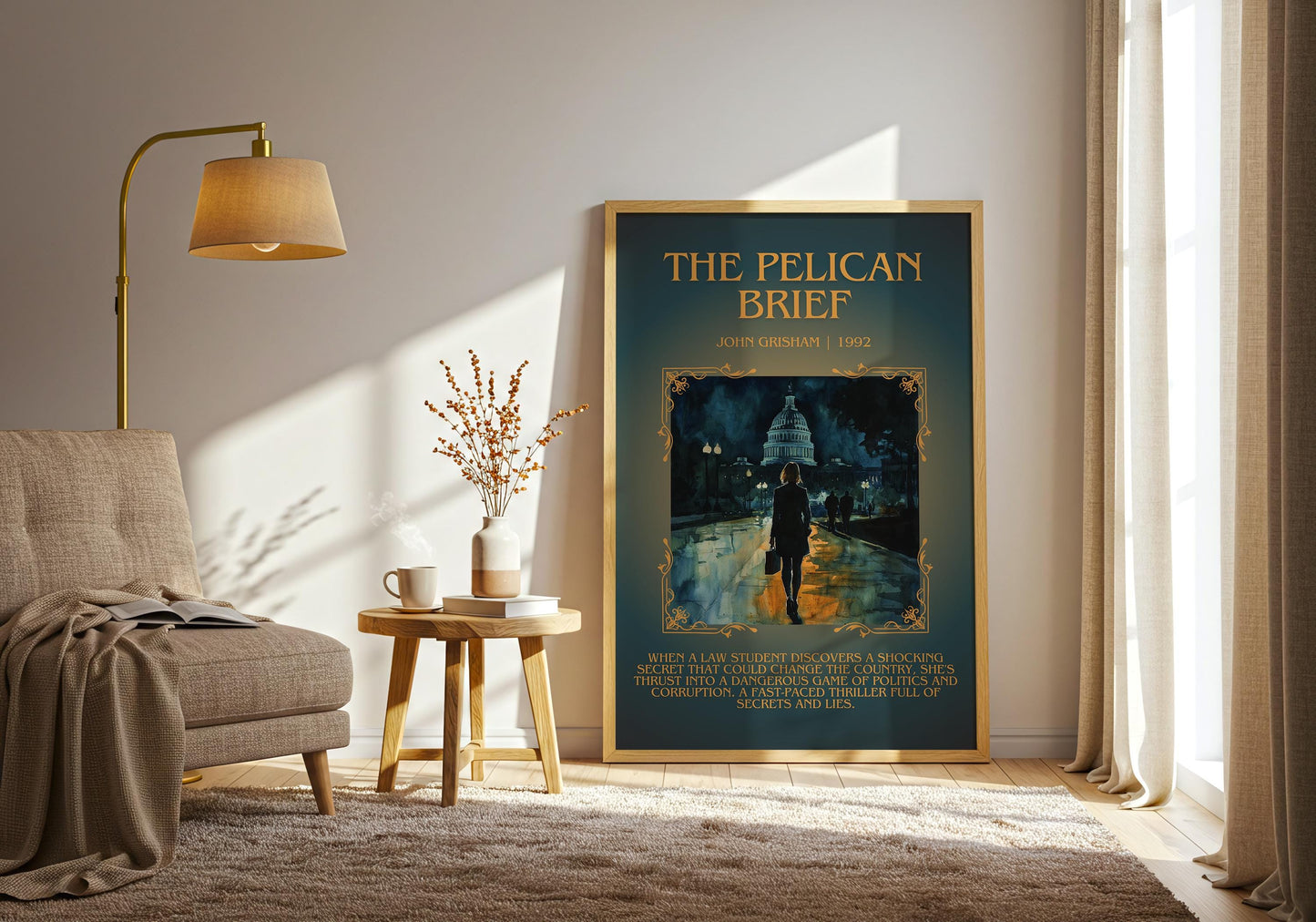 The Pelican Brief by John Grisham | Descriptive Book Poster | Blurby