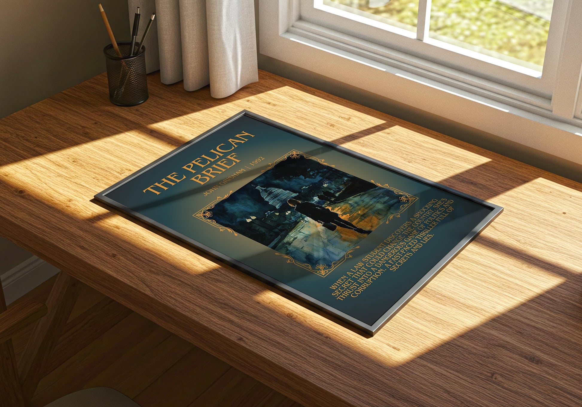 The Pelican Brief by John Grisham | Descriptive Book Poster | Blurby