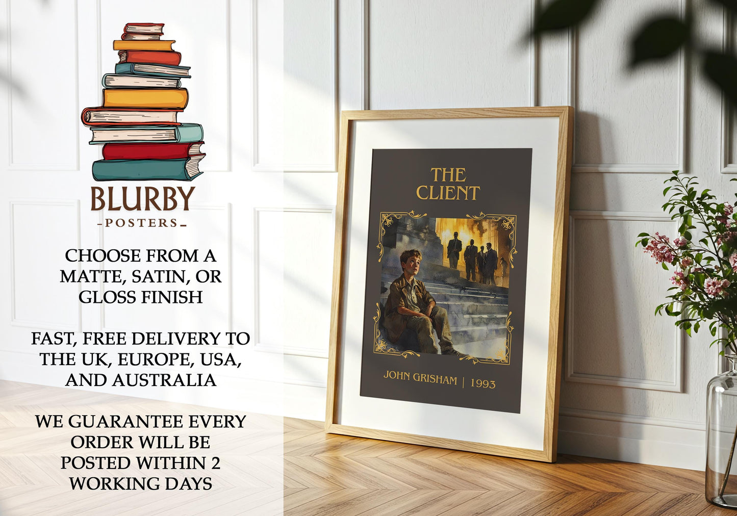 The Client by John Grisham | Descriptive Book Poster | Minimalist