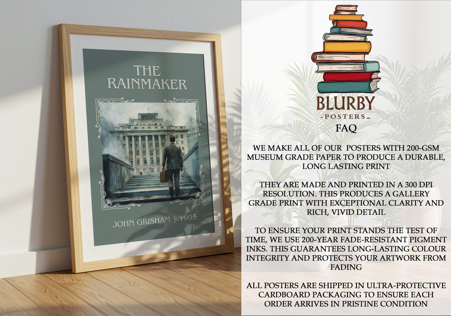 The Rainmaker by John Grisham | Descriptive Book Poster | Minimalist