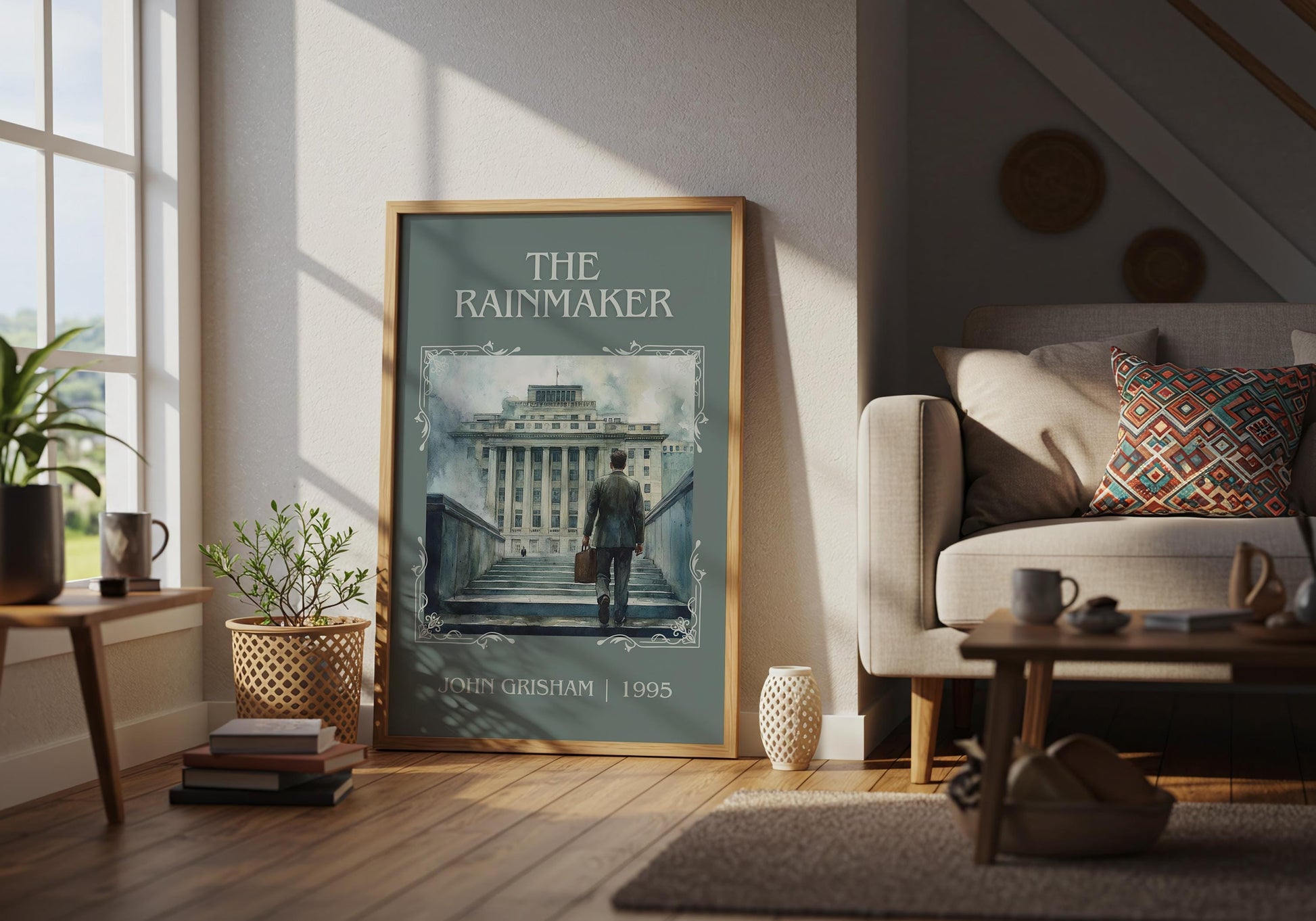 The Rainmaker by John Grisham | Descriptive Book Poster | Minimalist