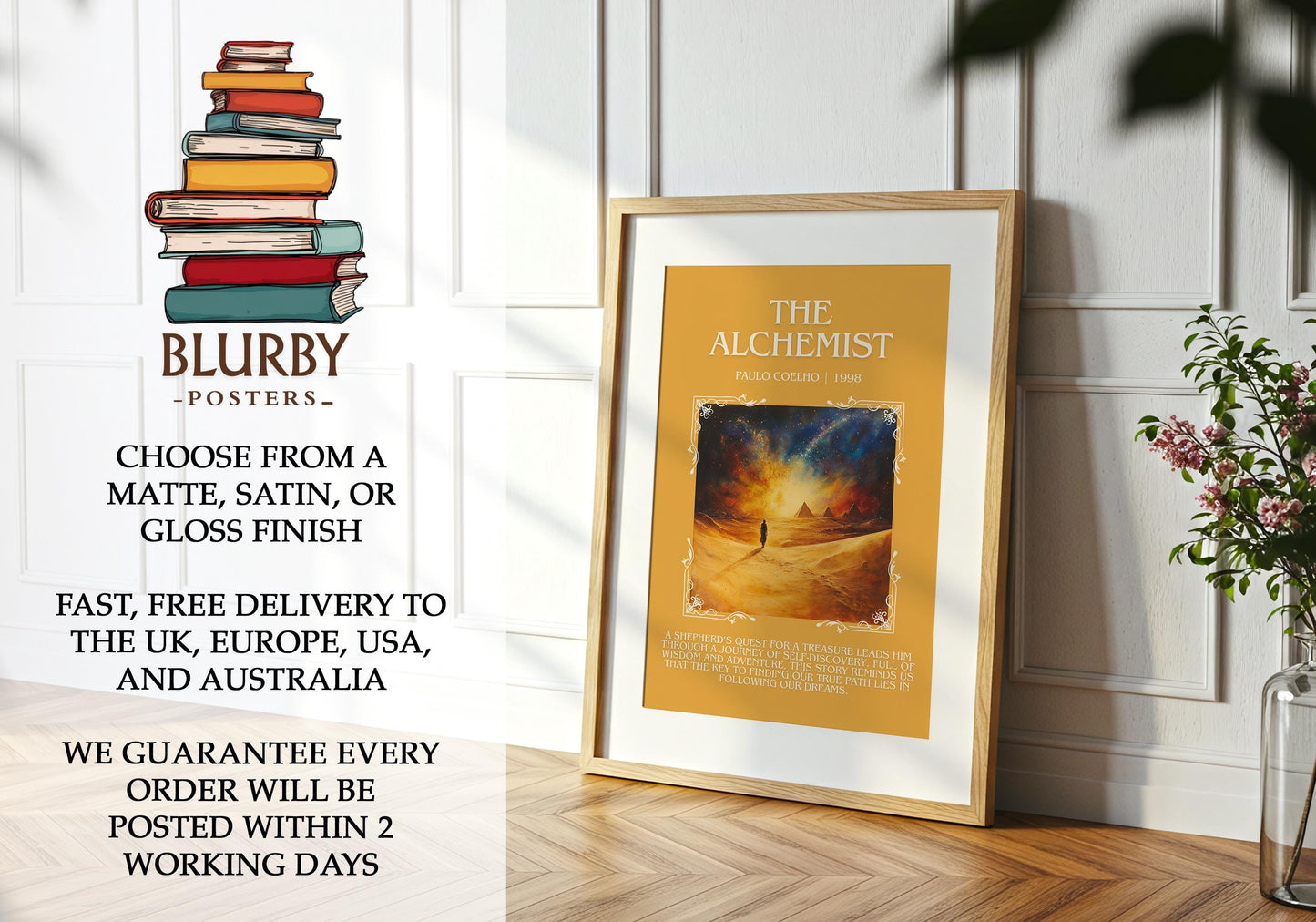 The Alchemist by Paulo Coelho | Descriptive Book Poster | Blurby