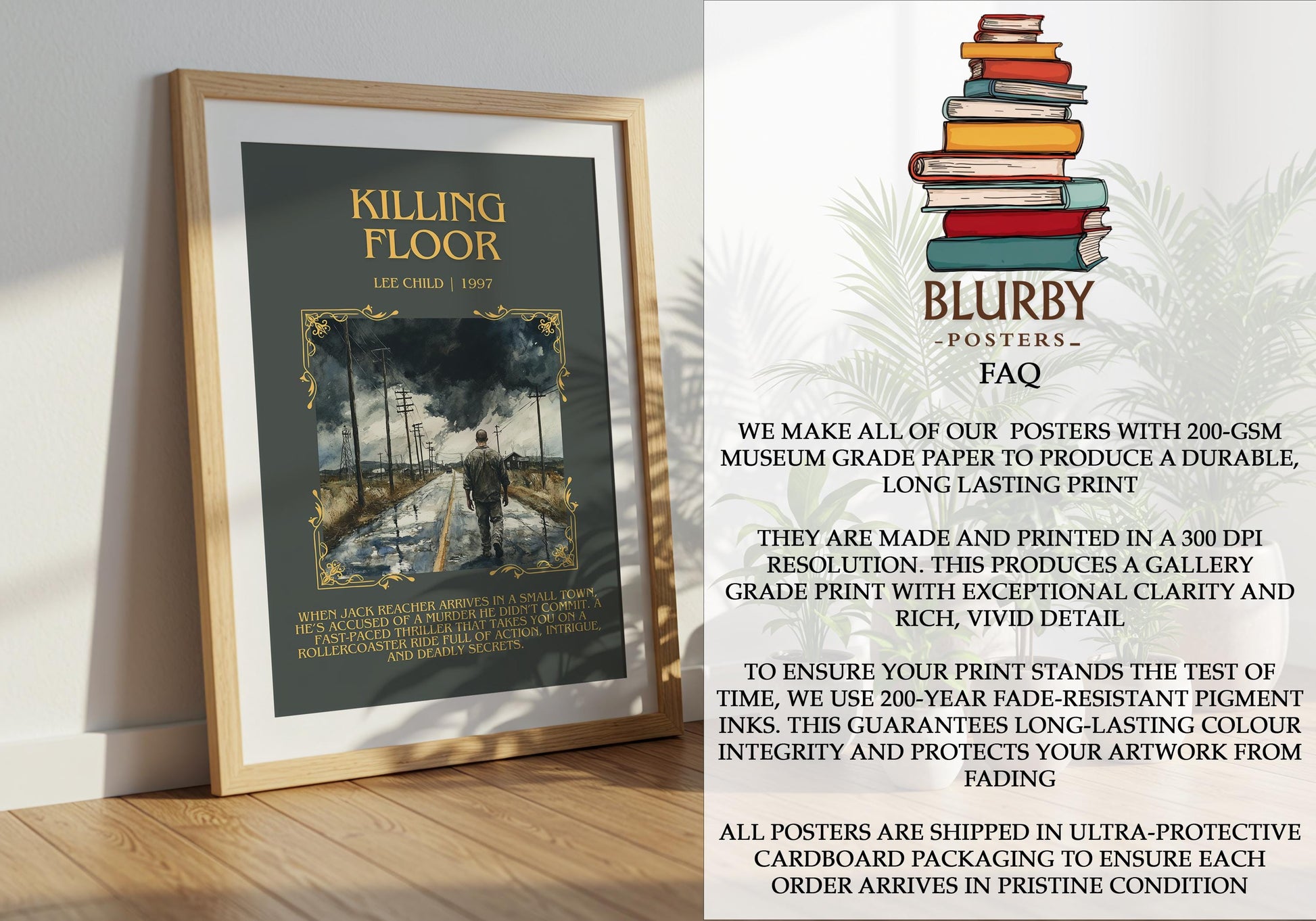 Killing Floor by Lee Child | Descriptive Book Poster | Blurby