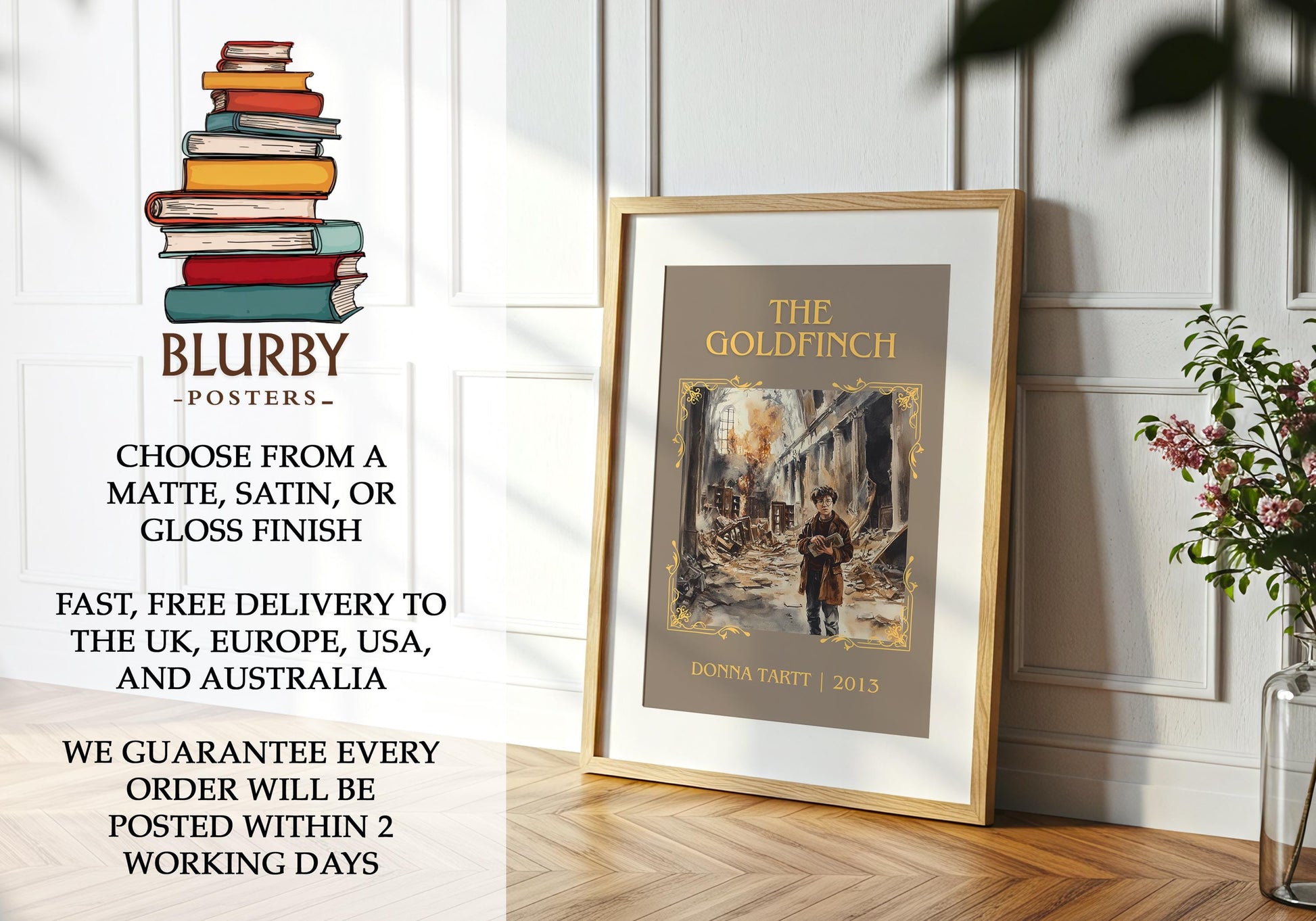 The Goldfinch by Donna Tartt | Descriptive Book Poster | Minimalist