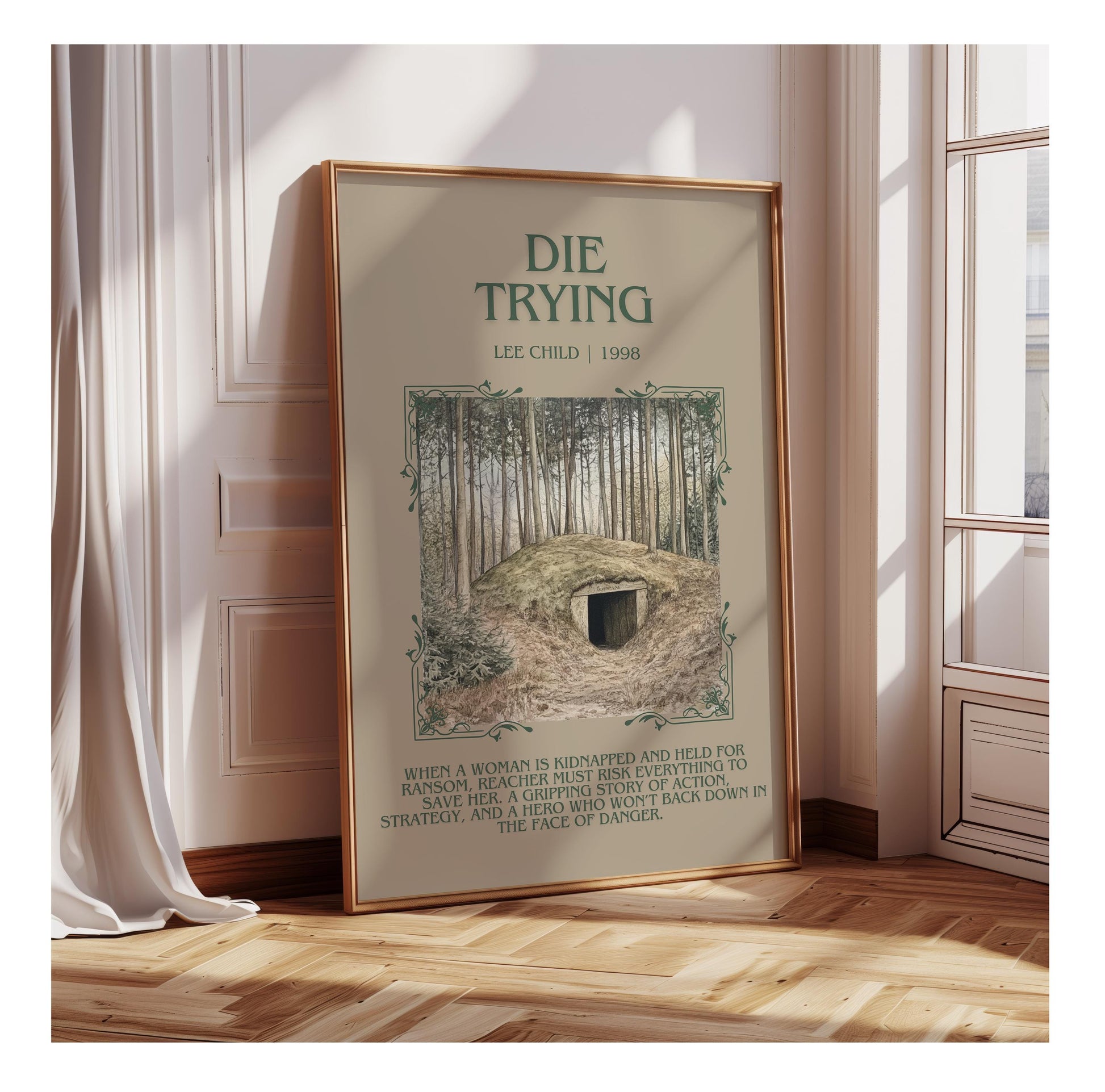 Die Trying by Lee Child | Descriptive Book Poster | Blurby