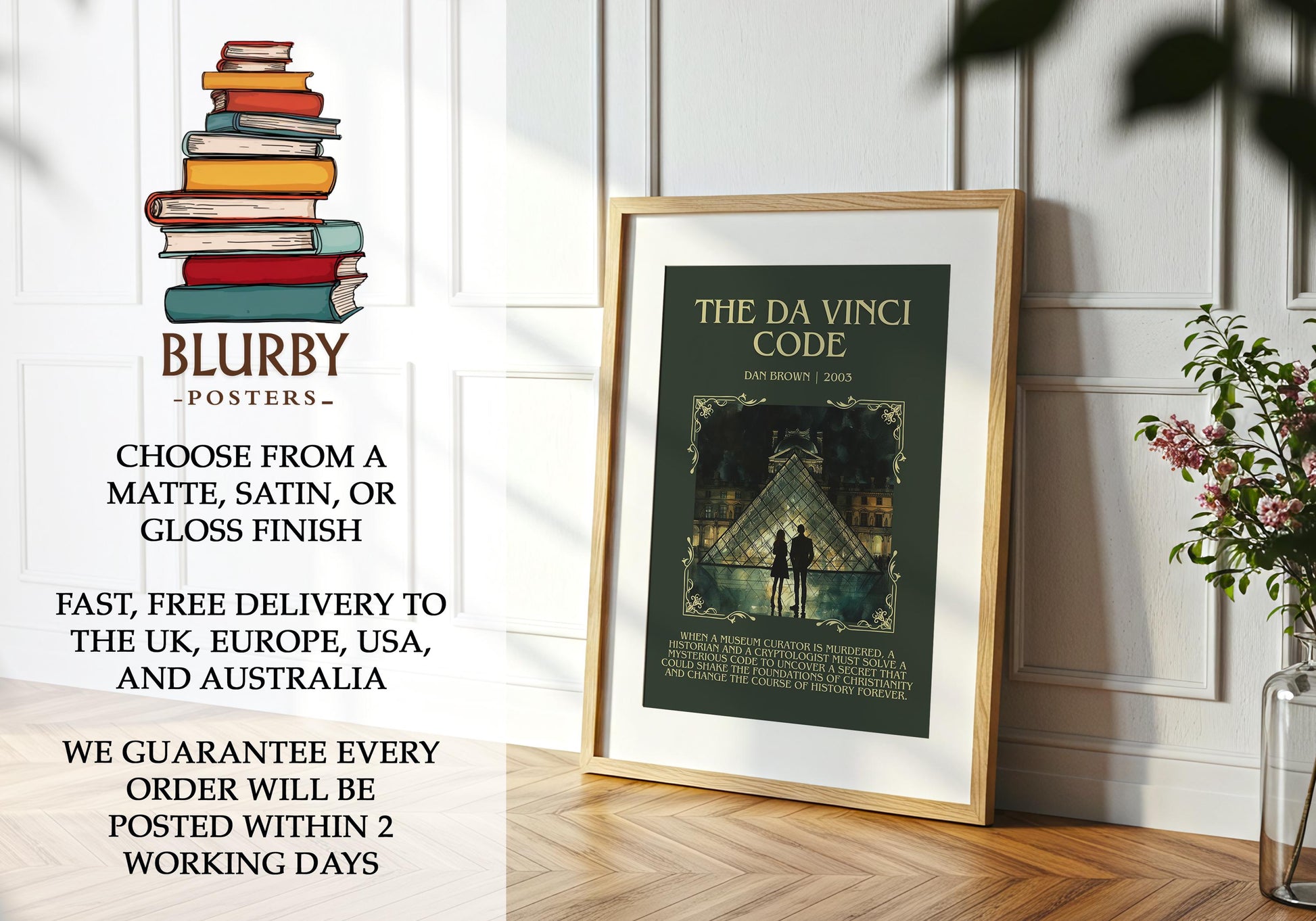 The Da Vinci Code by Dan Brown | Descriptive Book Poster | Blurby
