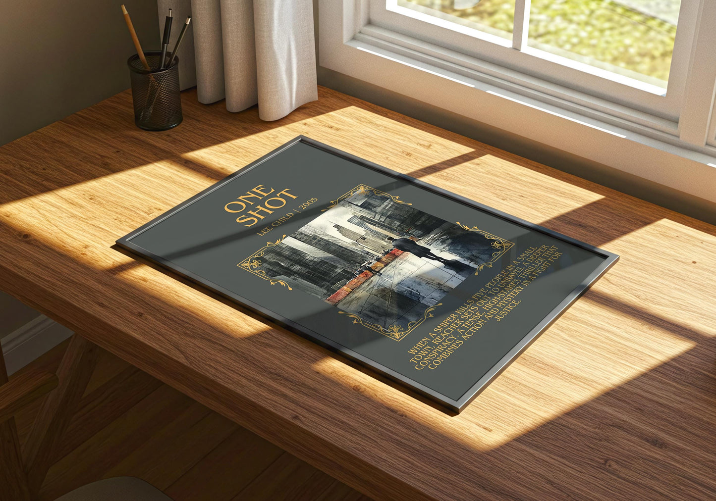 One Shot by Lee Child | Descriptive Book Poster | Blurby