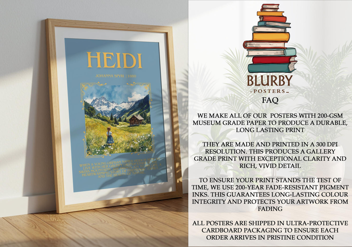 Heidi by Johanna Spyri | Descriptive Book Poster | Blurby