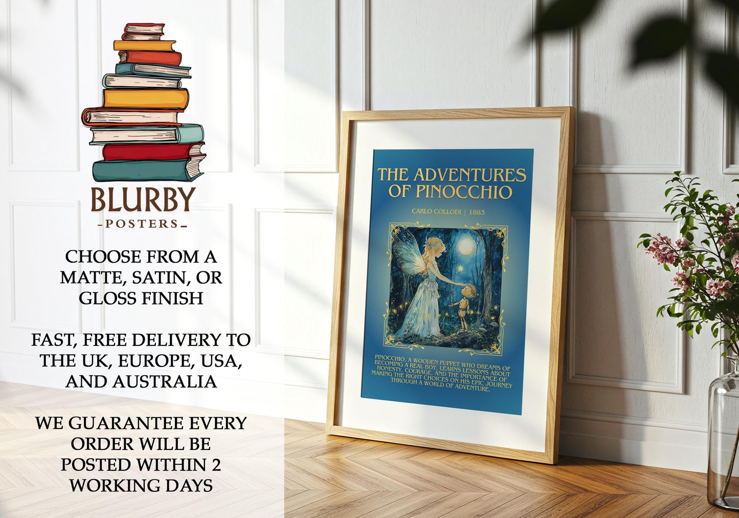 The Adventures Of Pinocchio by Carlo Collodi | Descriptive Book Poster | Blurby