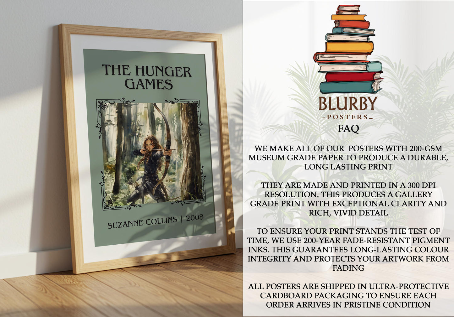 The Hunger Games by Suzanne Collins | Descriptive Book Poster | Minimalist