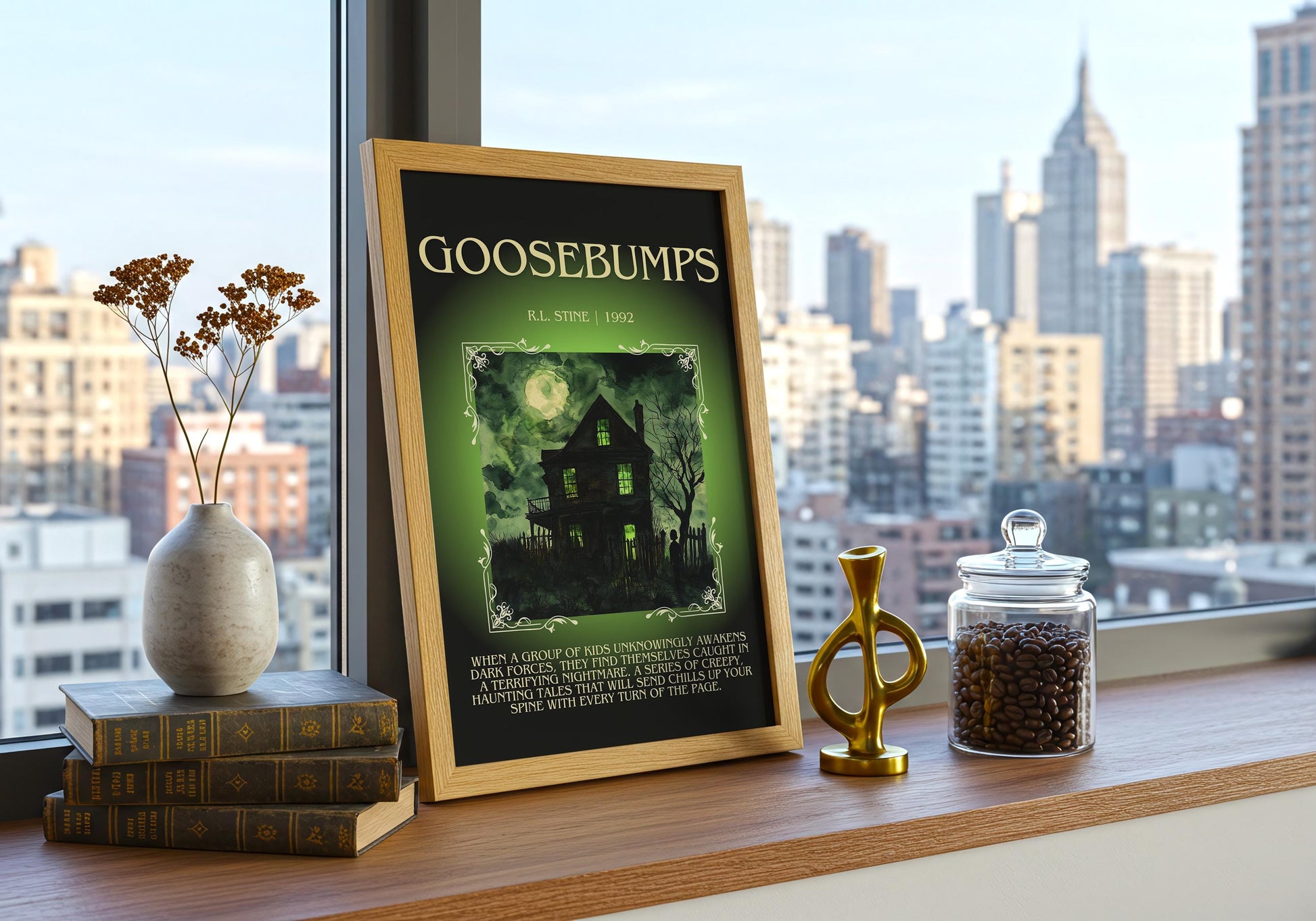 Goosebumps by R.L. Stine | Descriptive Book Poster | Blurby