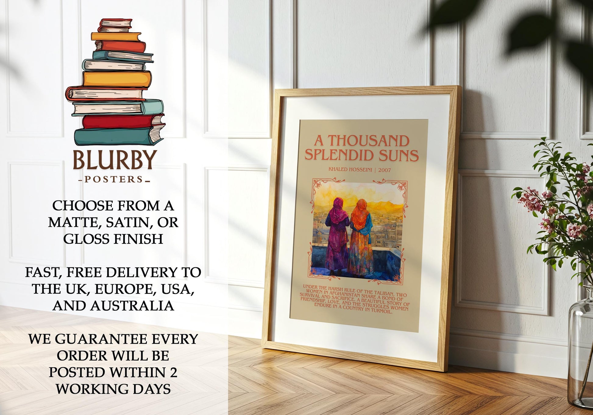 A Thousand Splendid Suns by Khaled Hosseini | Descriptive Book Poster | Blurby
