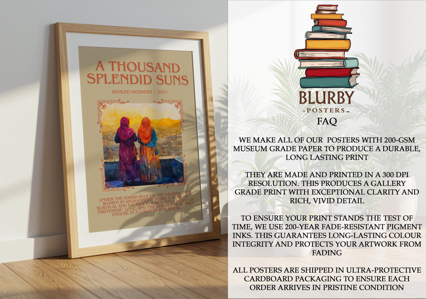 A Thousand Splendid Suns by Khaled Hosseini | Descriptive Book Poster | Blurby