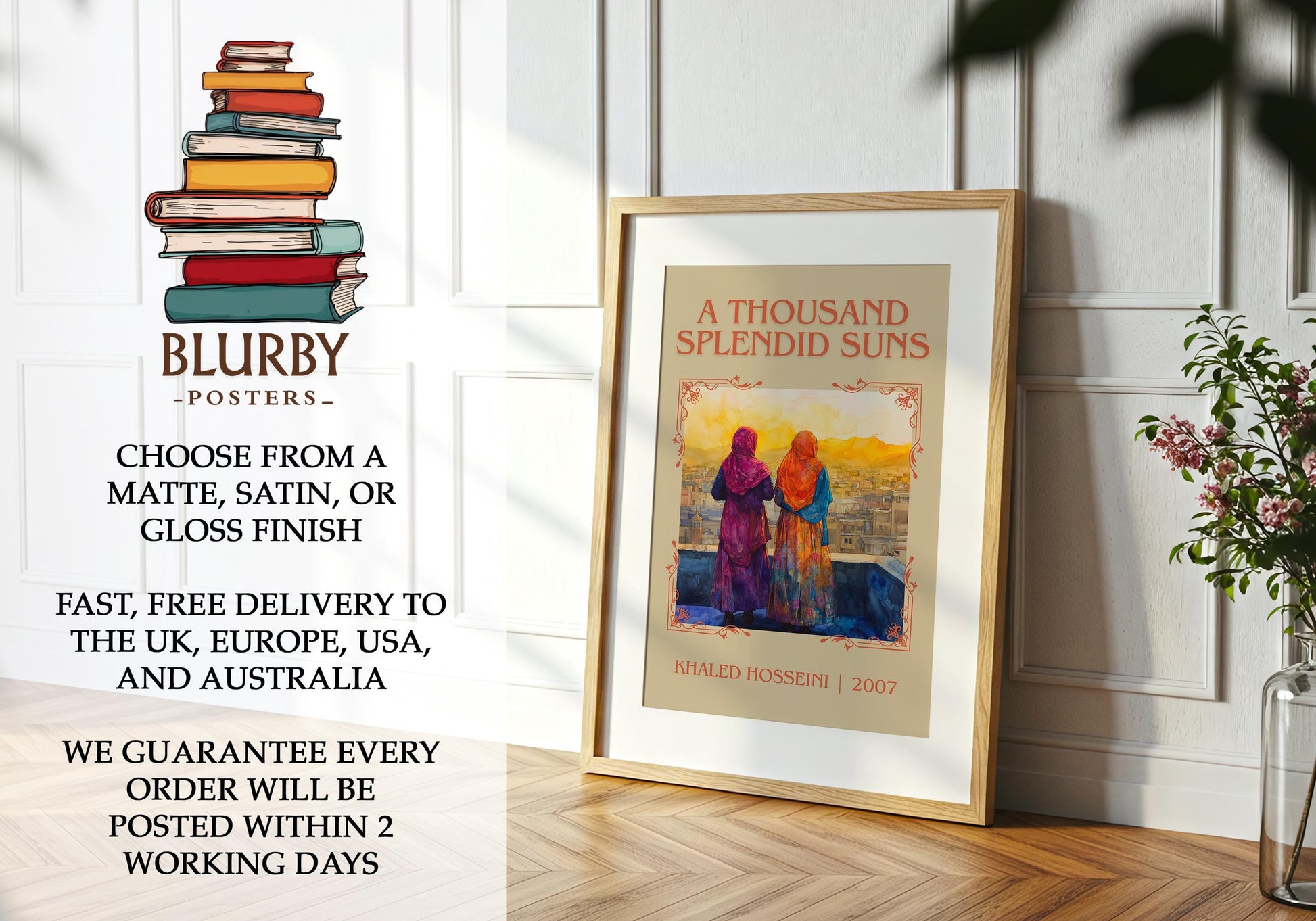 A Thousand Splendid Suns by Khaled Kosseini | Descriptive Book Poster | Minimalist