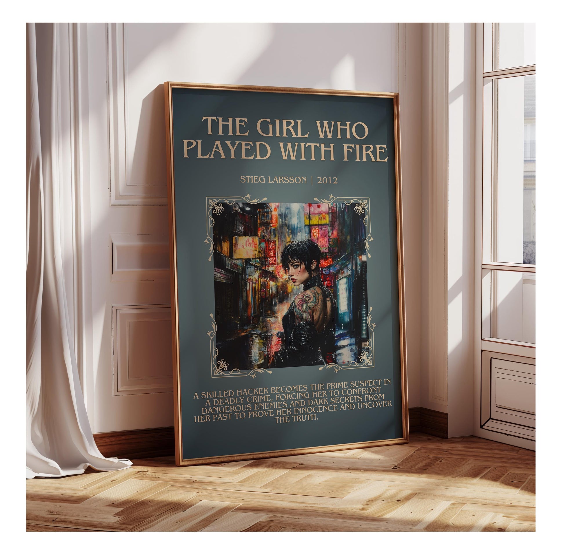 The Girl Who Played With Fire by Stieg Larsson | Descriptive Book Poster | Blurby