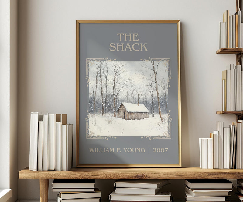 The Shack classic book art print in frame leaning in hallway – non fiction wall art