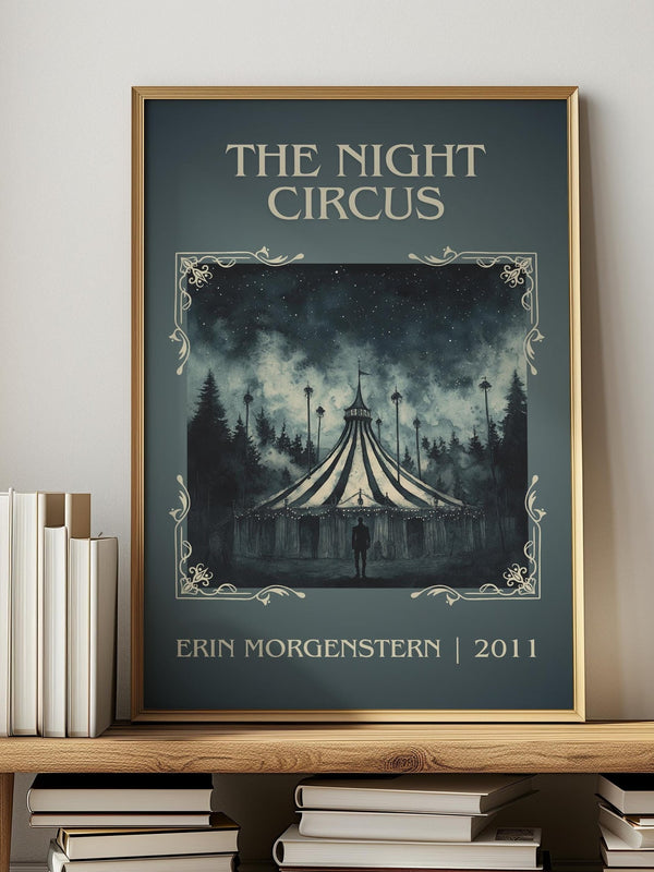 The Night Circus classic book art print in frame leaning in hallway – fantasy wall art