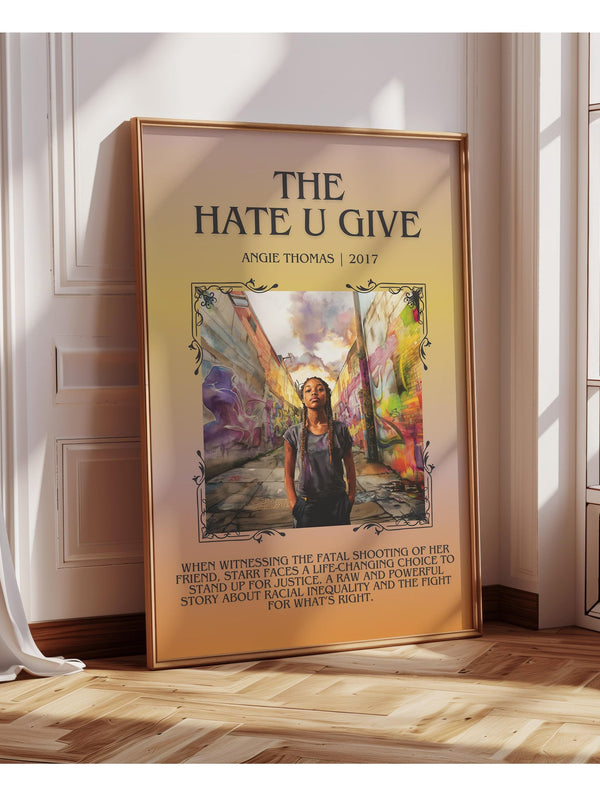 The Hate U Give minimalist poster paper finish options – matte satin gloss