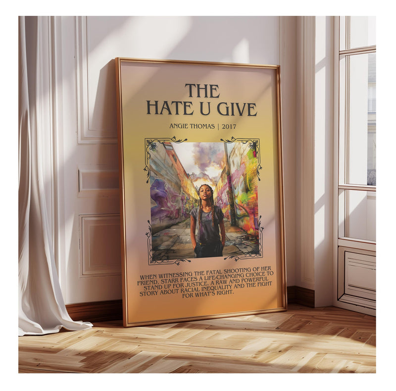 The Hate U Give minimalist poster paper finish options – matte satin gloss
