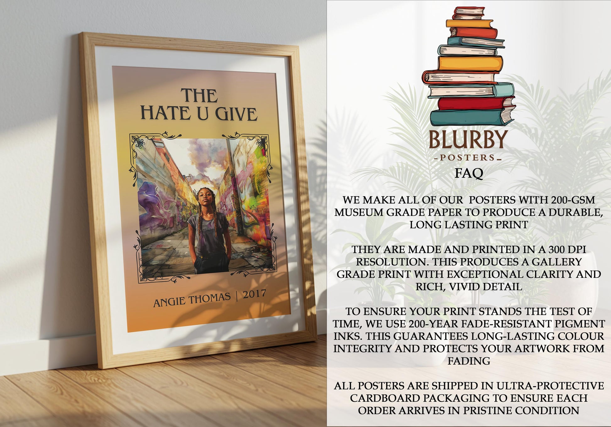 The Hate U Give by Angie Thomas | Descriptive Book Poster | Minimalist