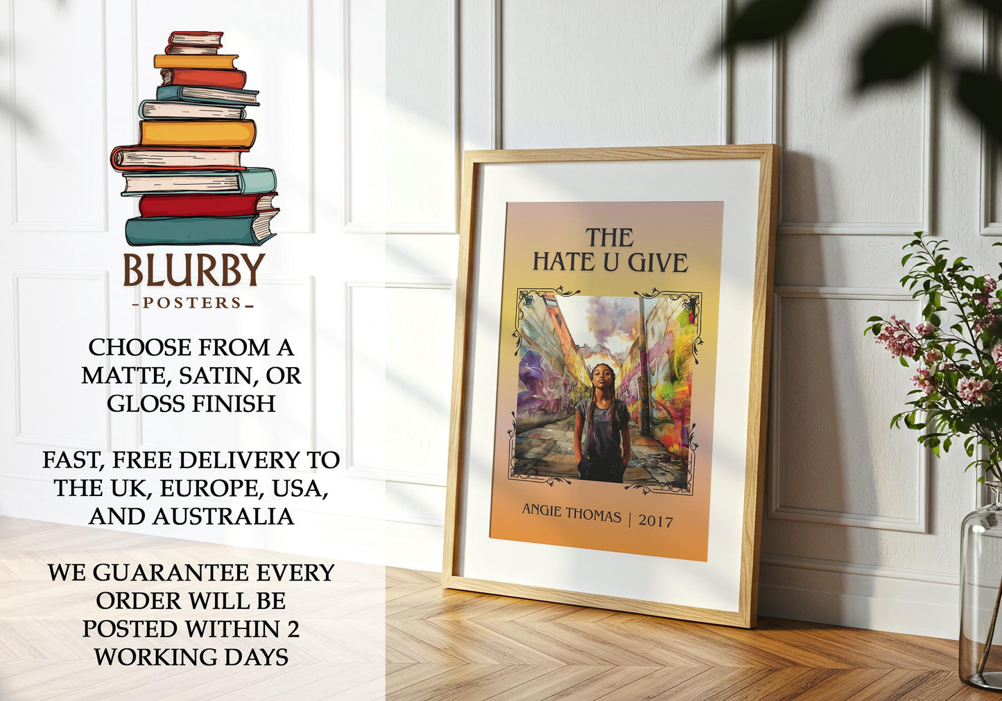 The Hate U Give by Angie Thomas | Descriptive Book Poster | Minimalist