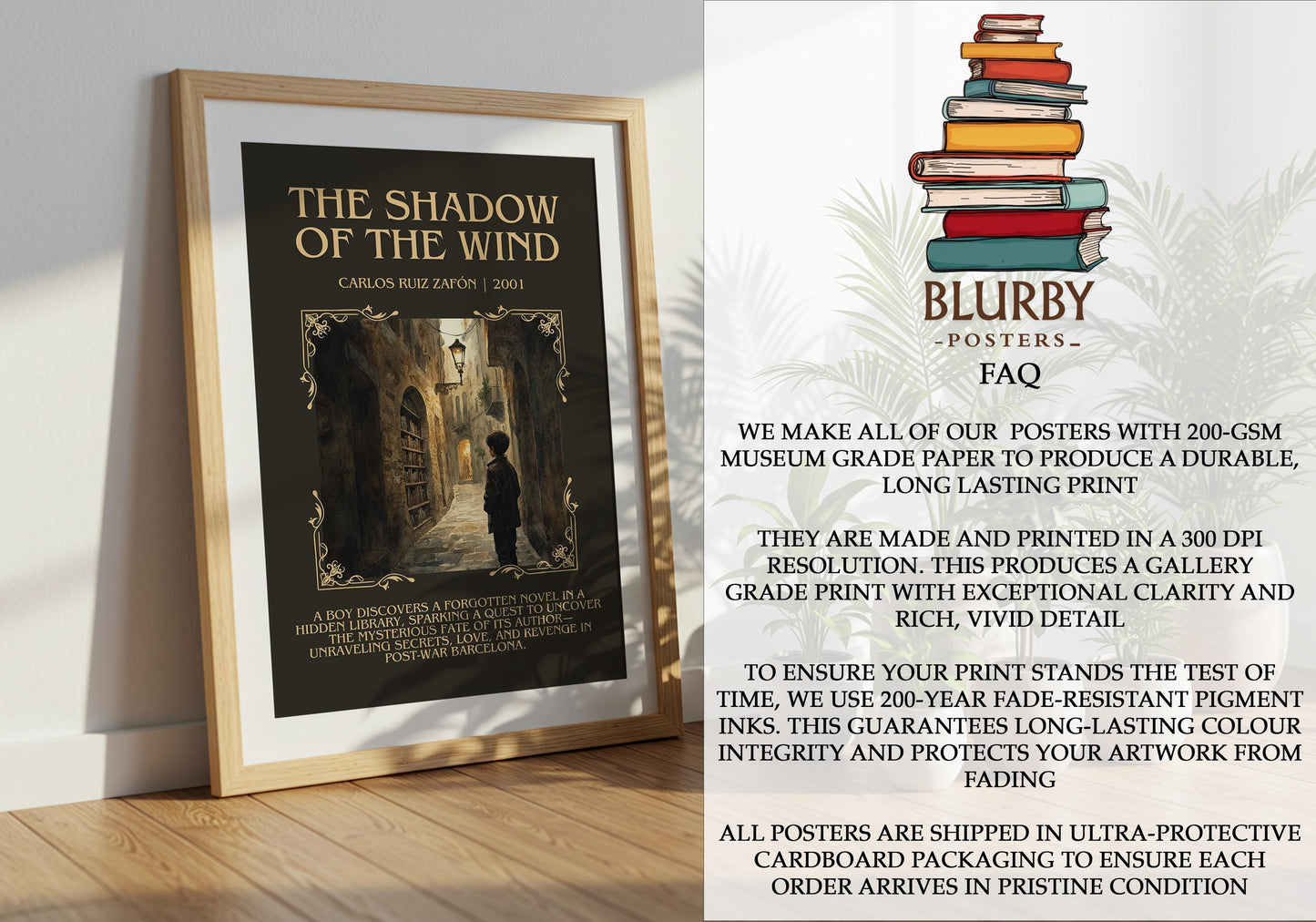 The Shadow Of The Wind by Carlos Ruiz Zafon | Descriptive Book Poster | Blurby