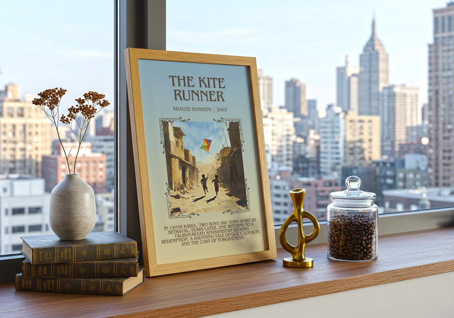 The Kite Runner by Khaled Hosseini | Descriptive Book Poster | Blurby