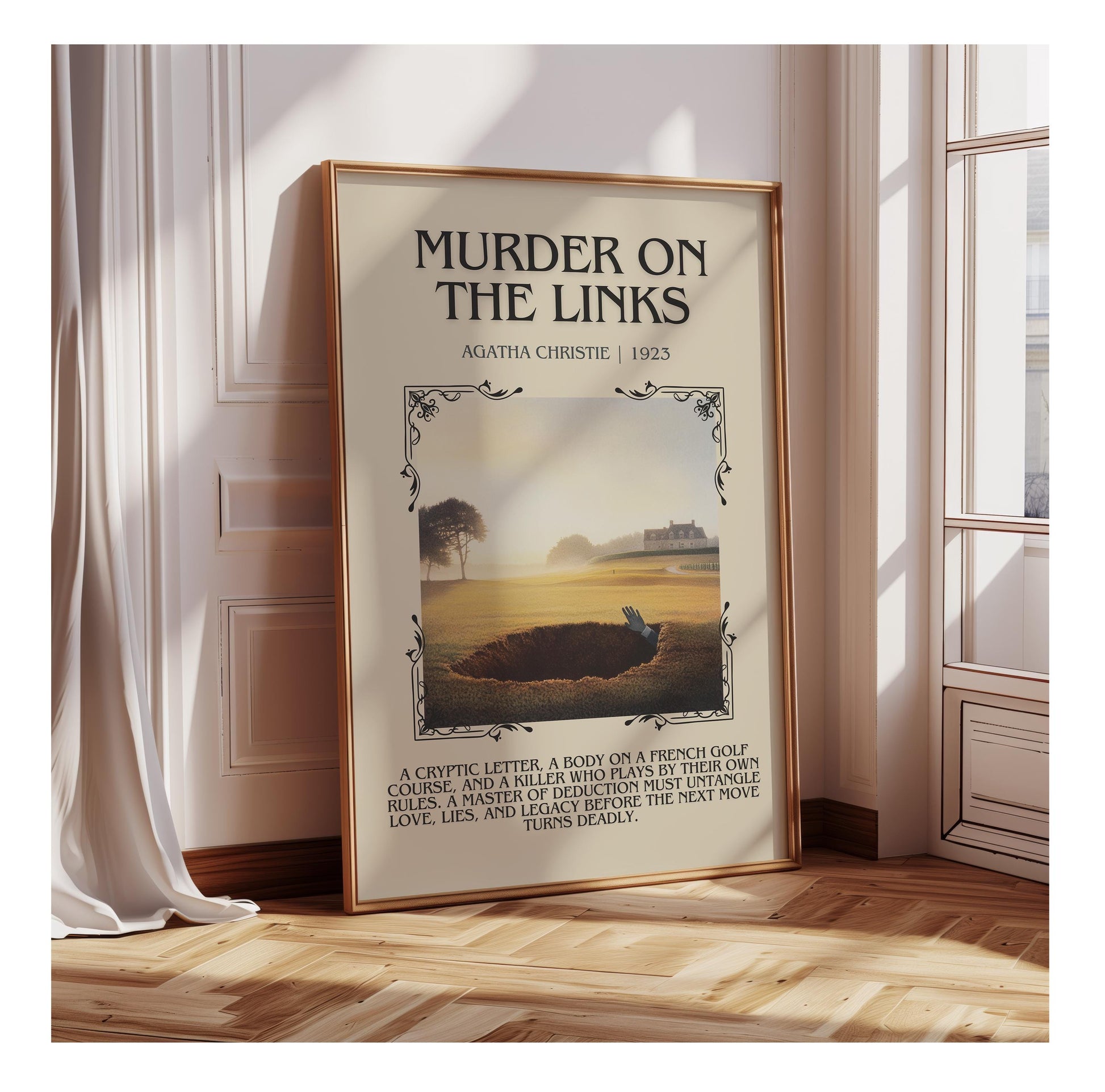 Murder On The Links by Agatha Christie | Descriptive Book Poster | Blurby