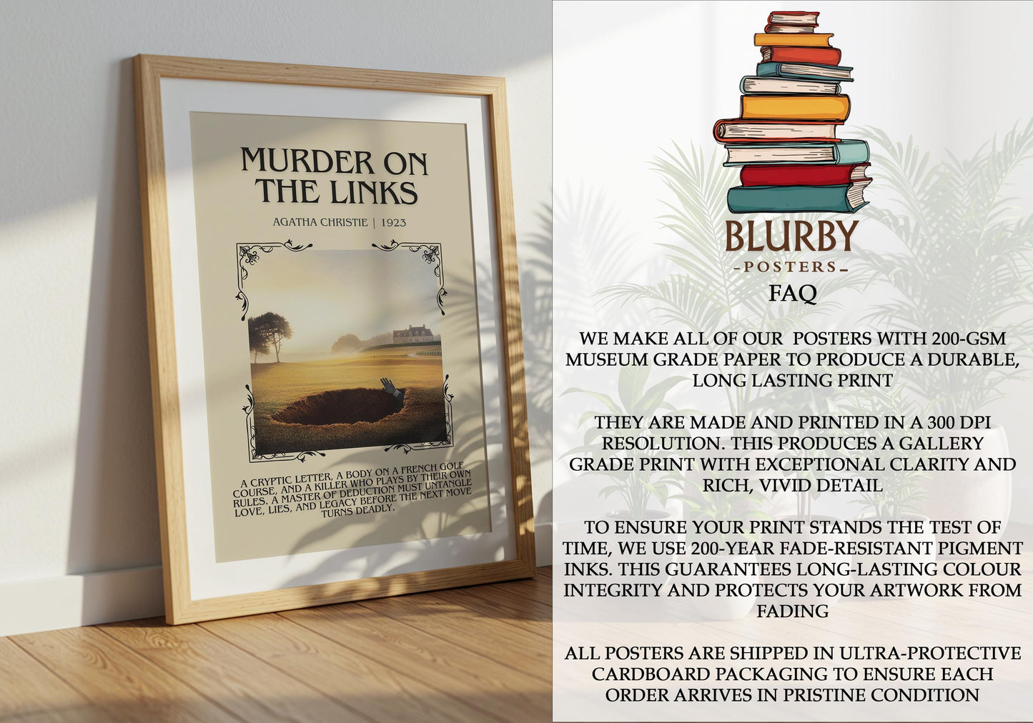 Murder On The Links by Agatha Christie | Descriptive Book Poster | Blurby